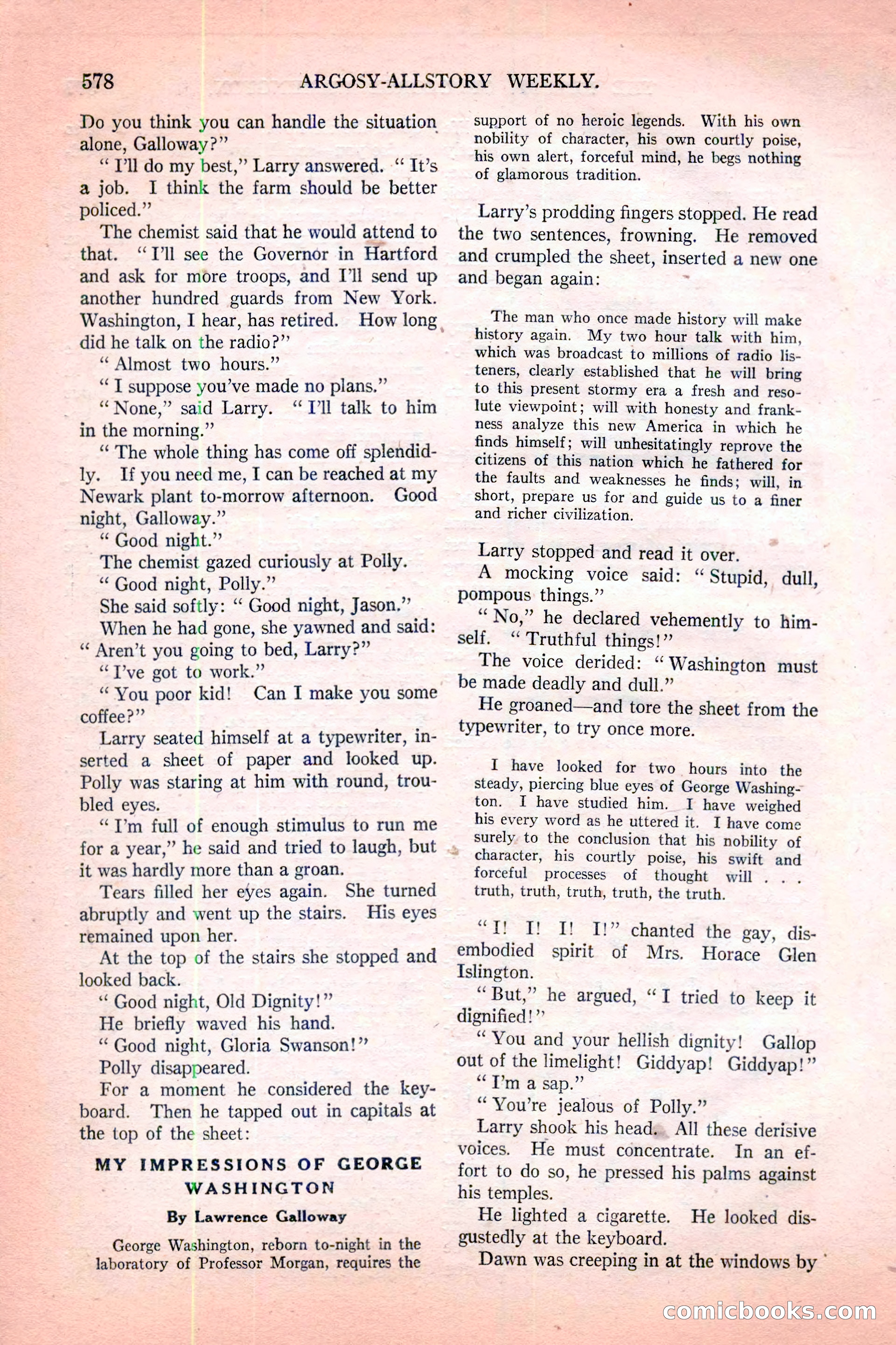 Argosy All-Story Weekly, November 12, 1927 — page 104 of 168