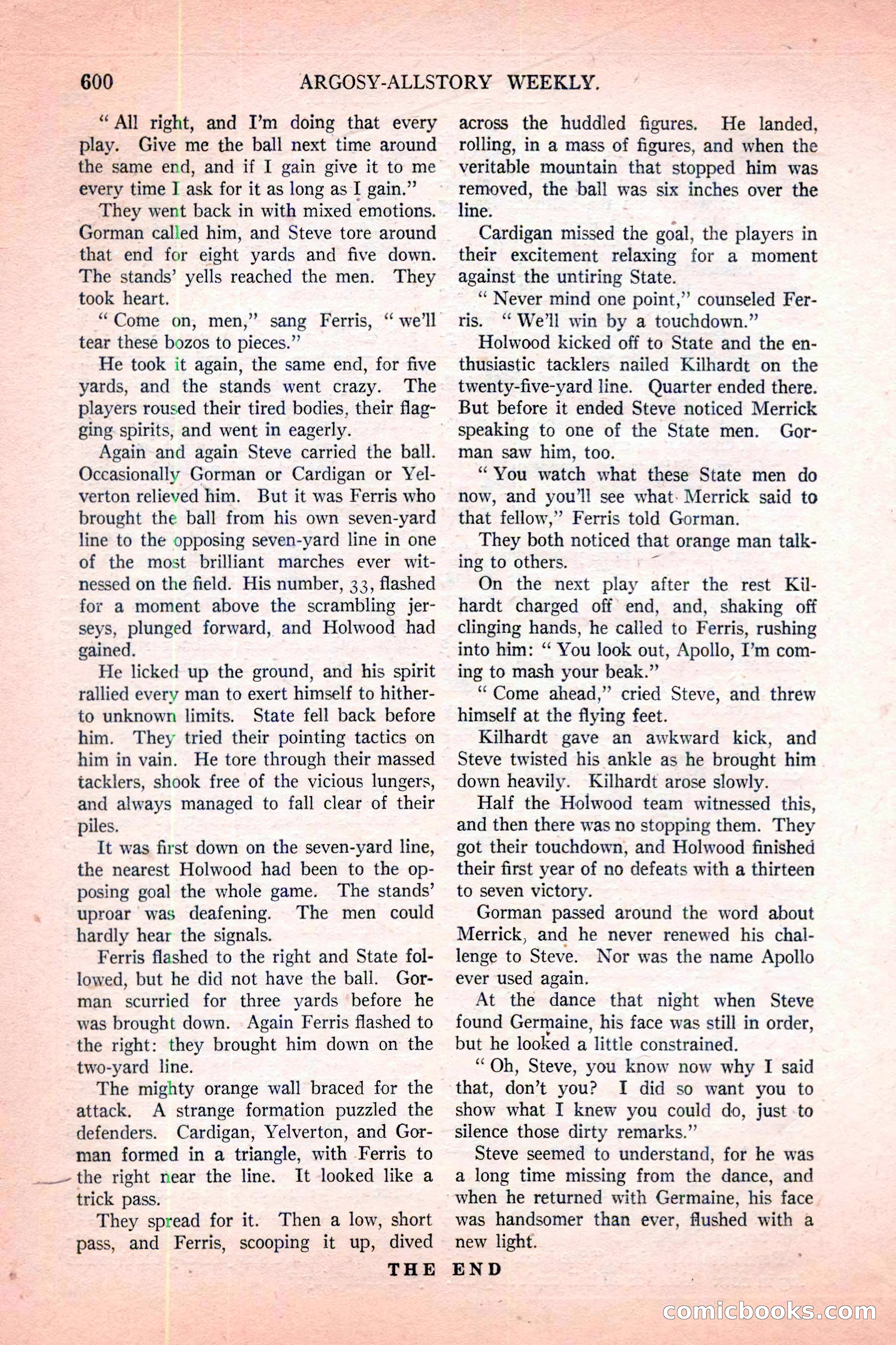 Argosy All-Story Weekly, November 12, 1927 — page 126 of 168