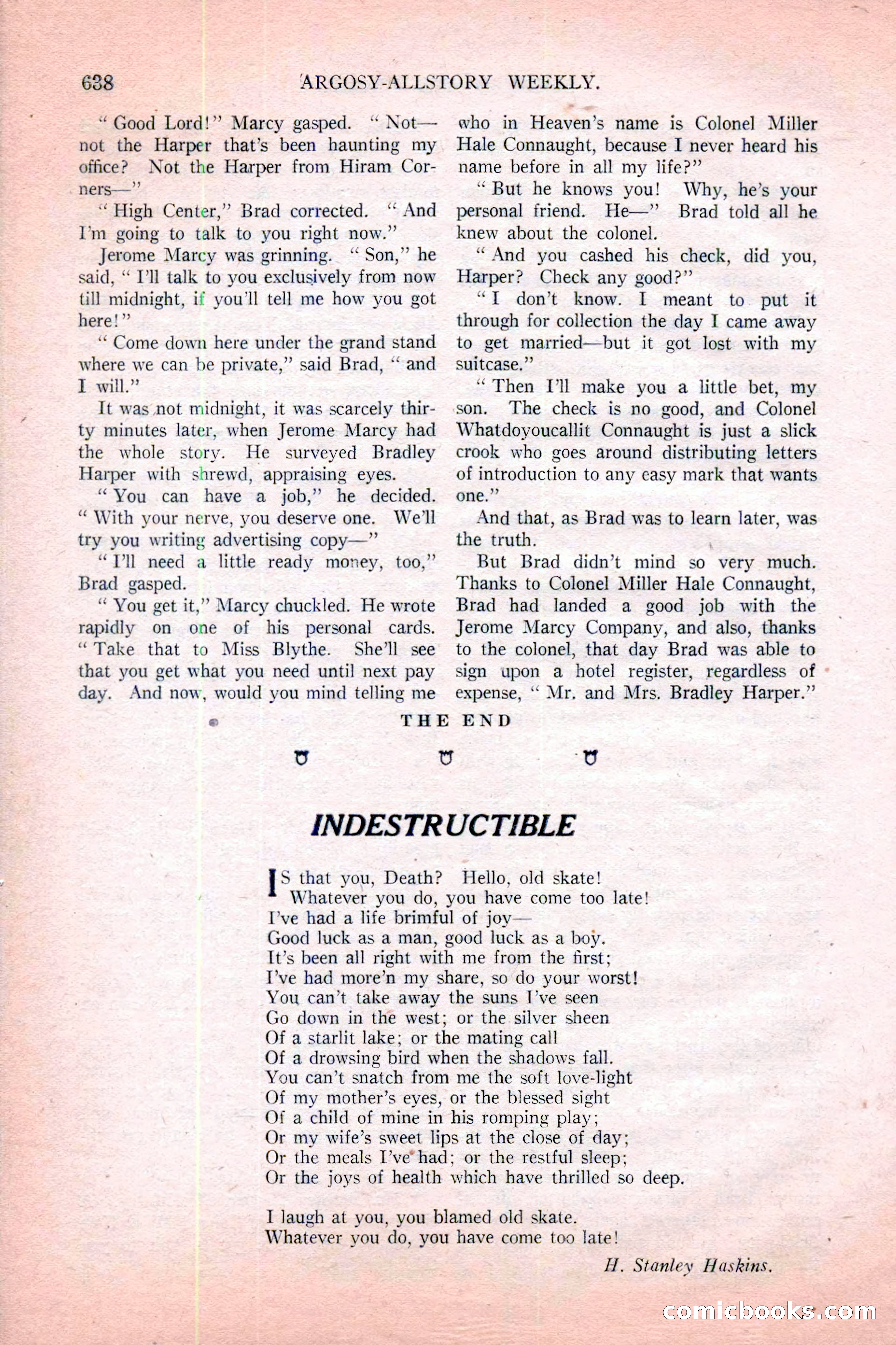 Argosy All-Story Weekly, November 12, 1927 — page 164 of 168