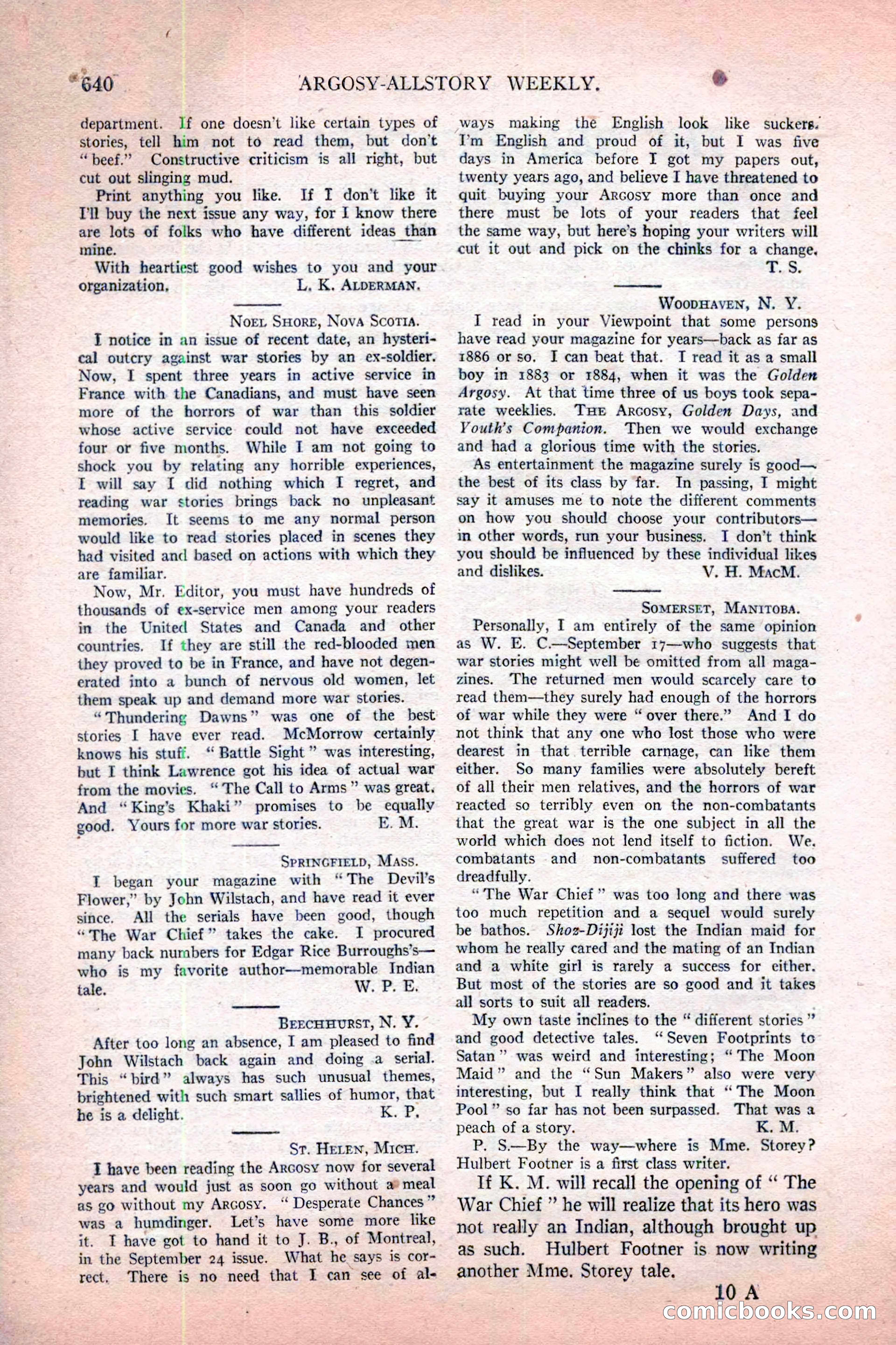 Argosy All-Story Weekly, November 12, 1927 — page 166 of 168