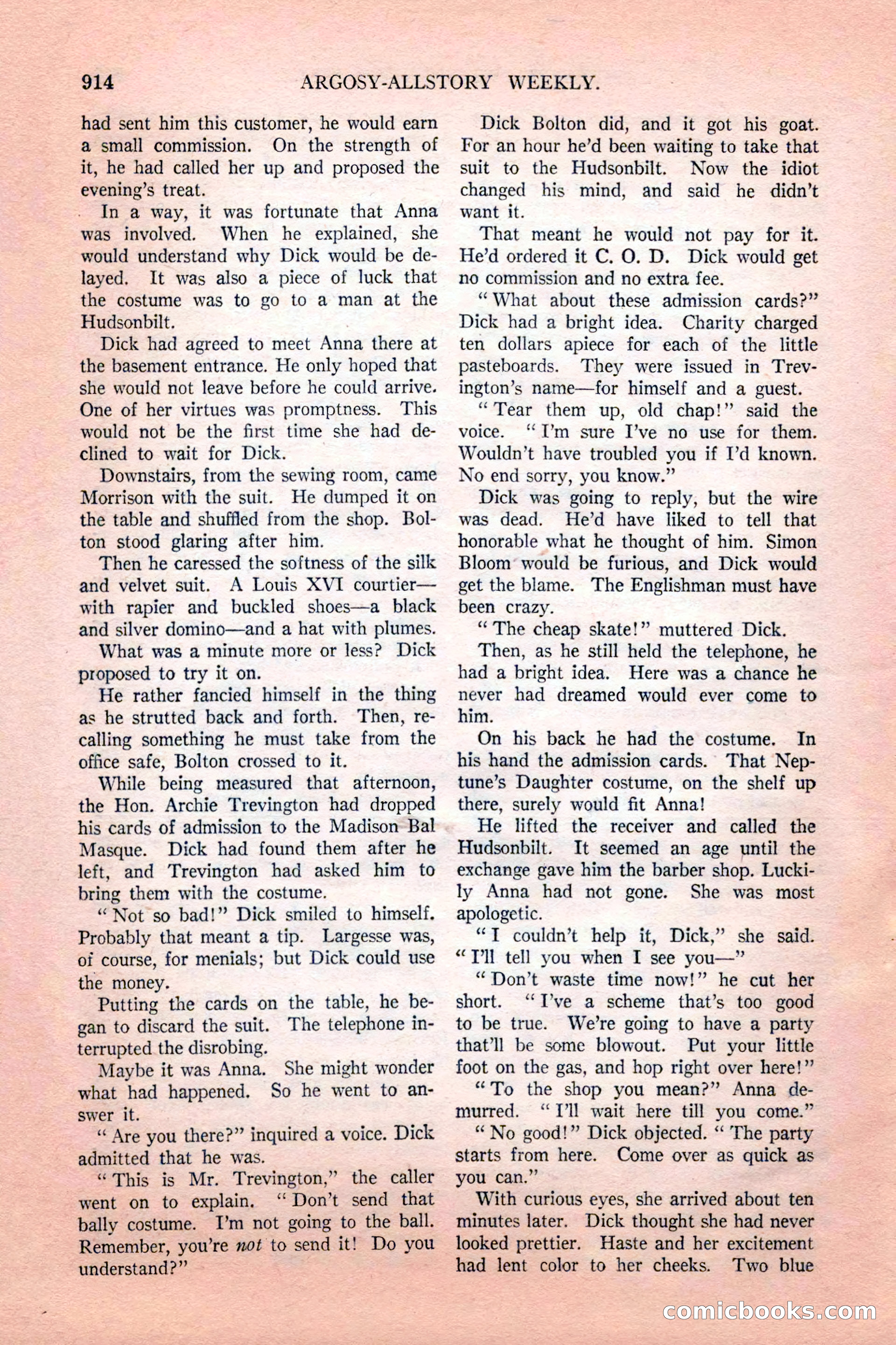 Argosy All-Story Weekly, February 18, 1928 — page 116 of 164