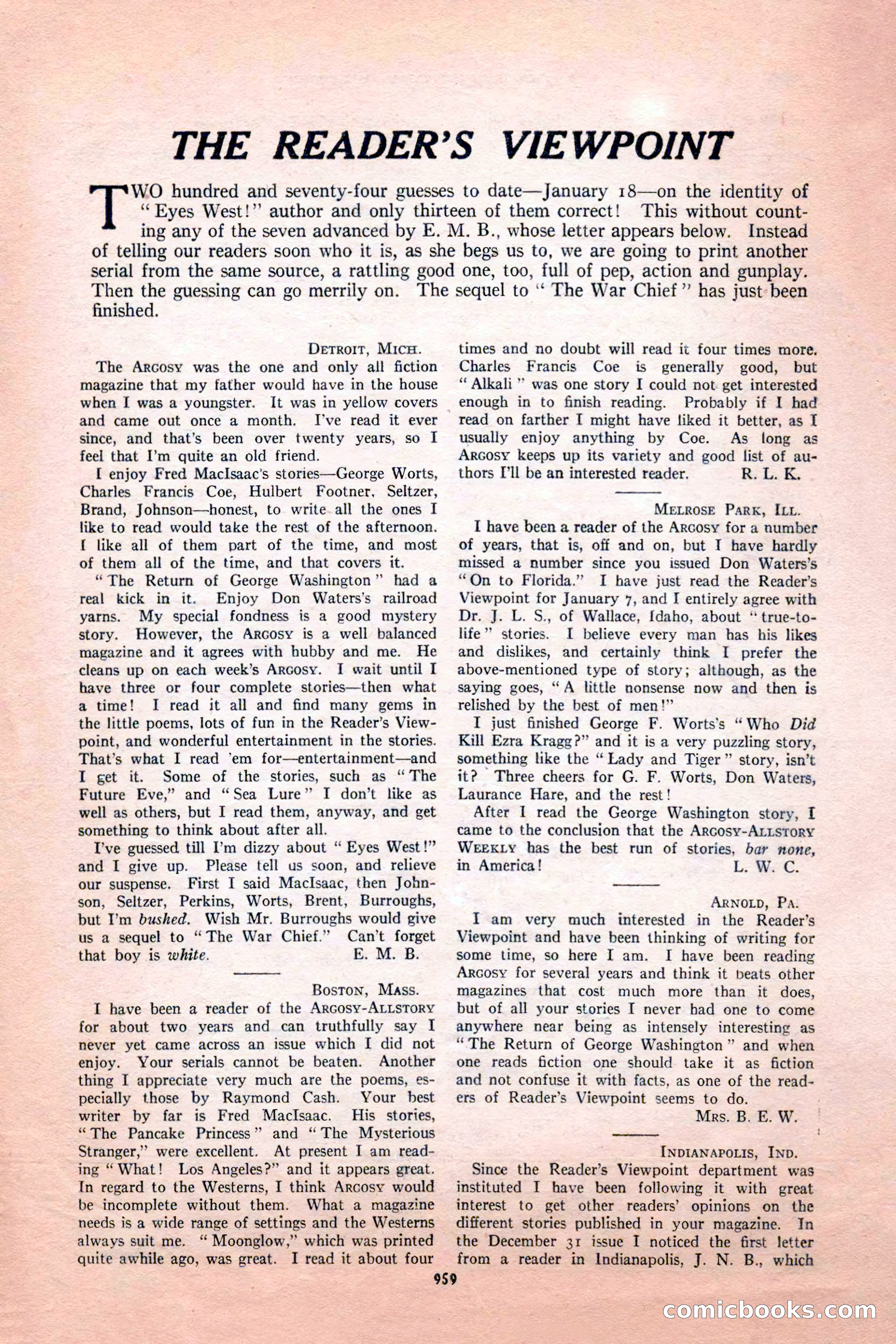 Argosy All-Story Weekly, February 18, 1928 — page 161 of 164