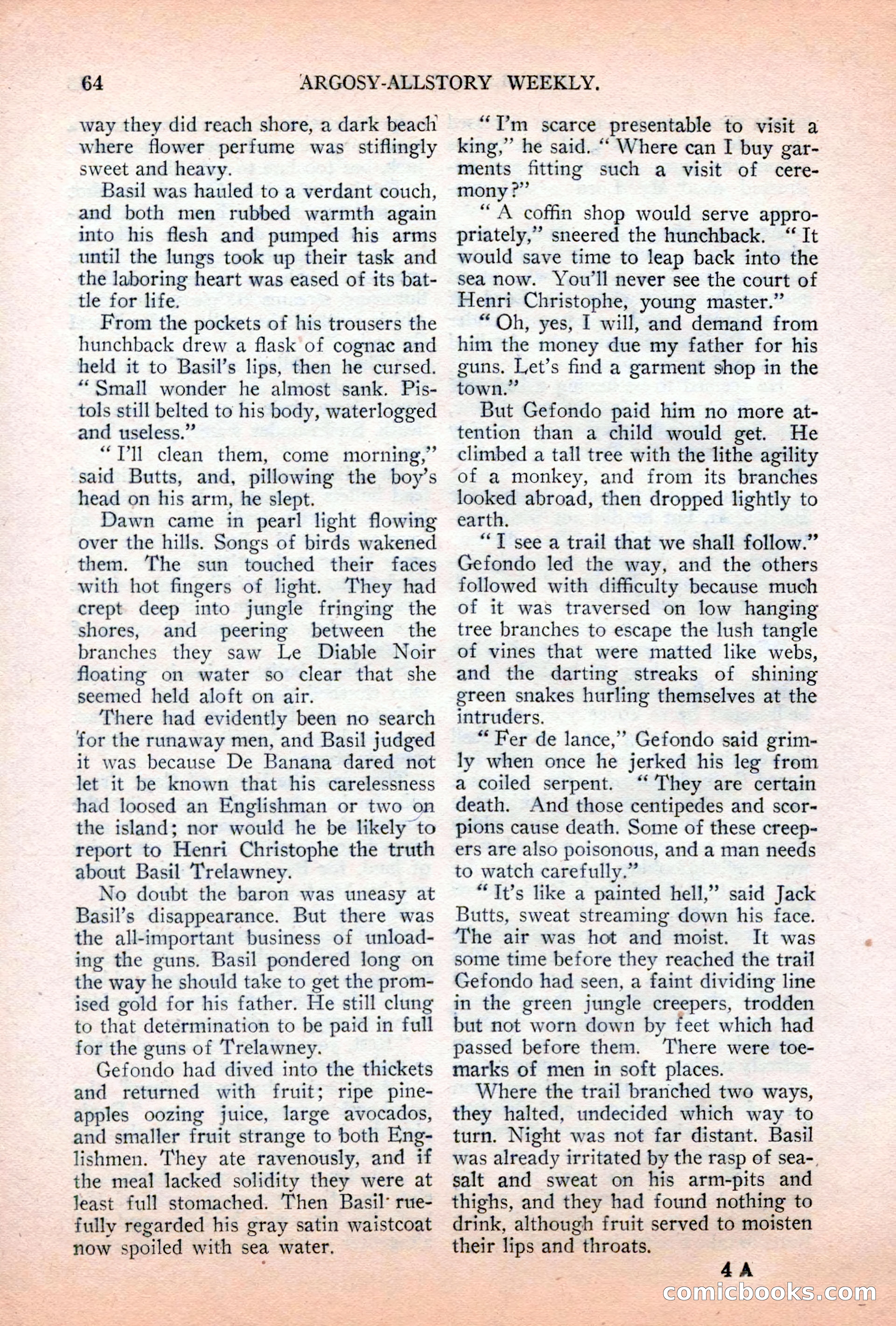 Argosy All-Story Weekly, April 7, 1928 — page 74 of 160