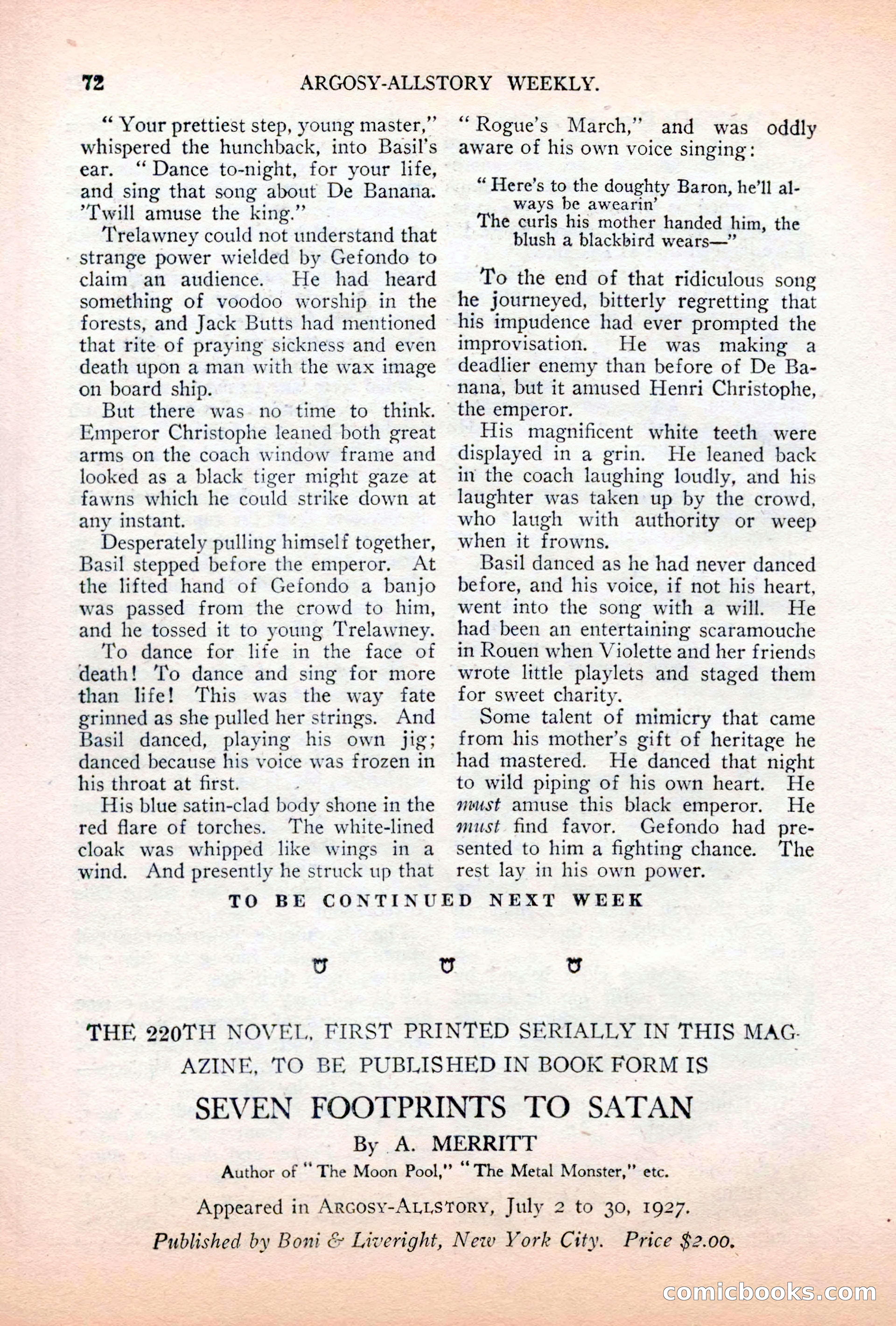 Argosy All-Story Weekly, April 7, 1928 — page 82 of 160