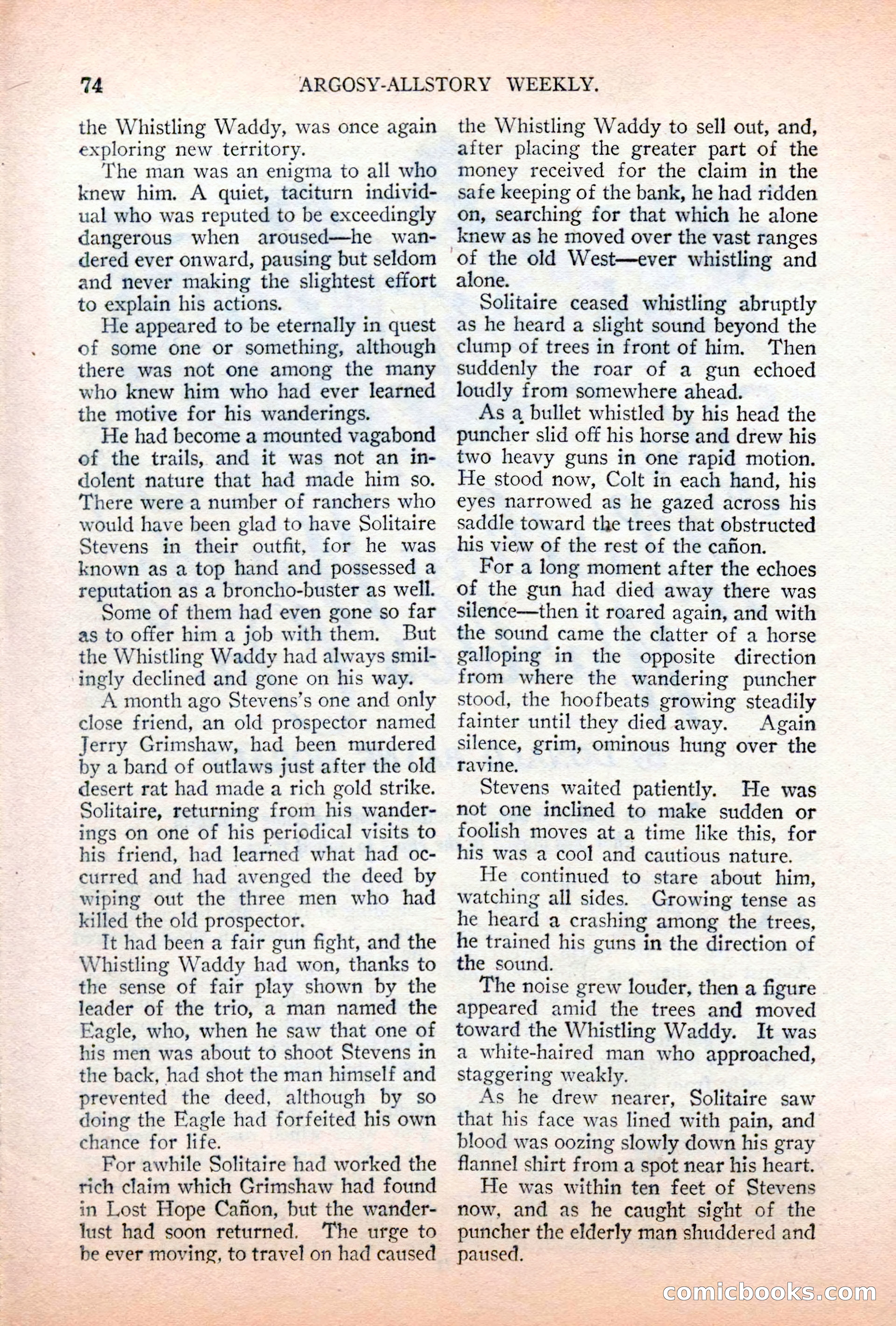 Argosy All-Story Weekly, April 7, 1928 — page 84 of 160