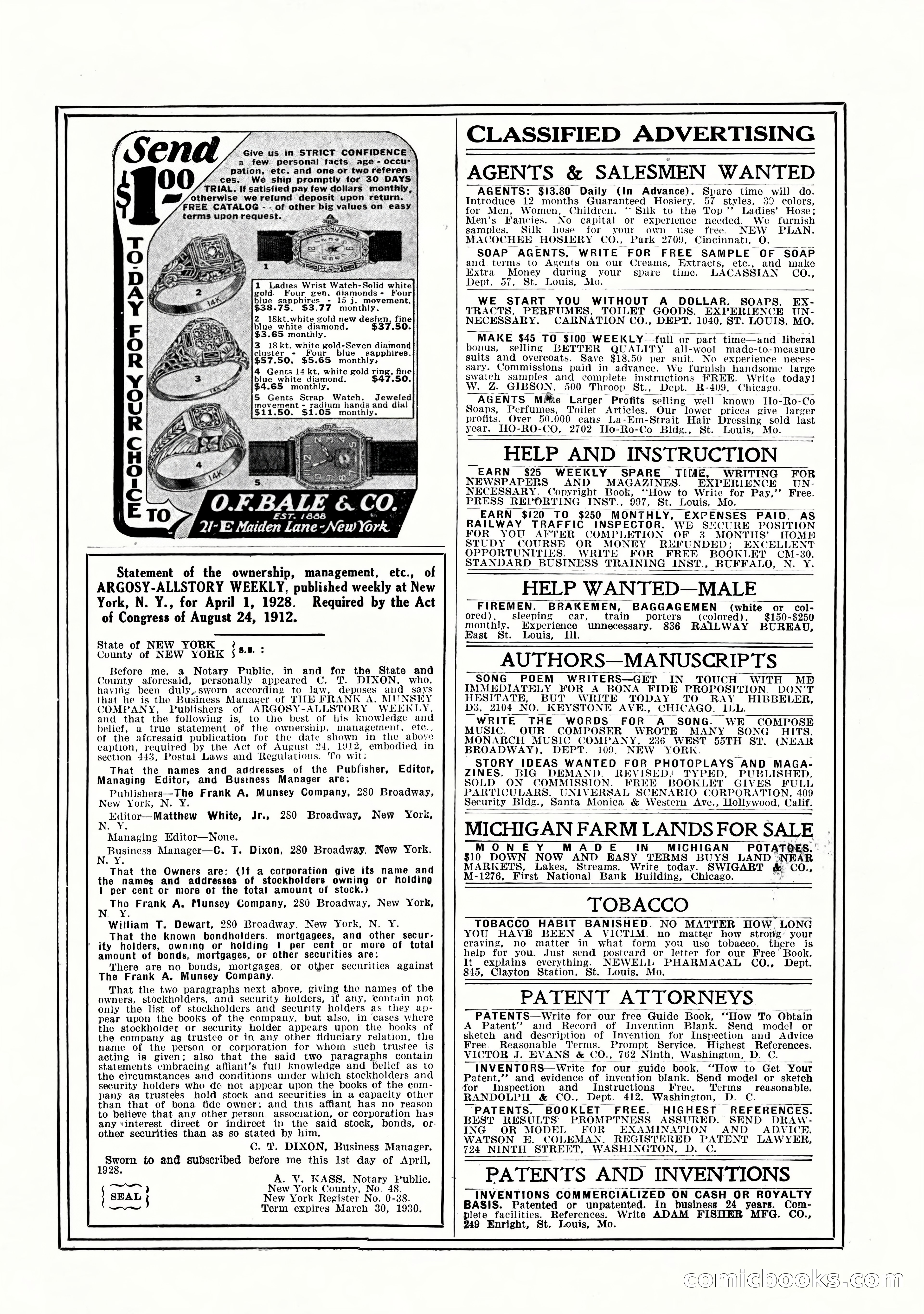 Argosy All-Story Weekly, April 28, 1928 — page 2 of 148