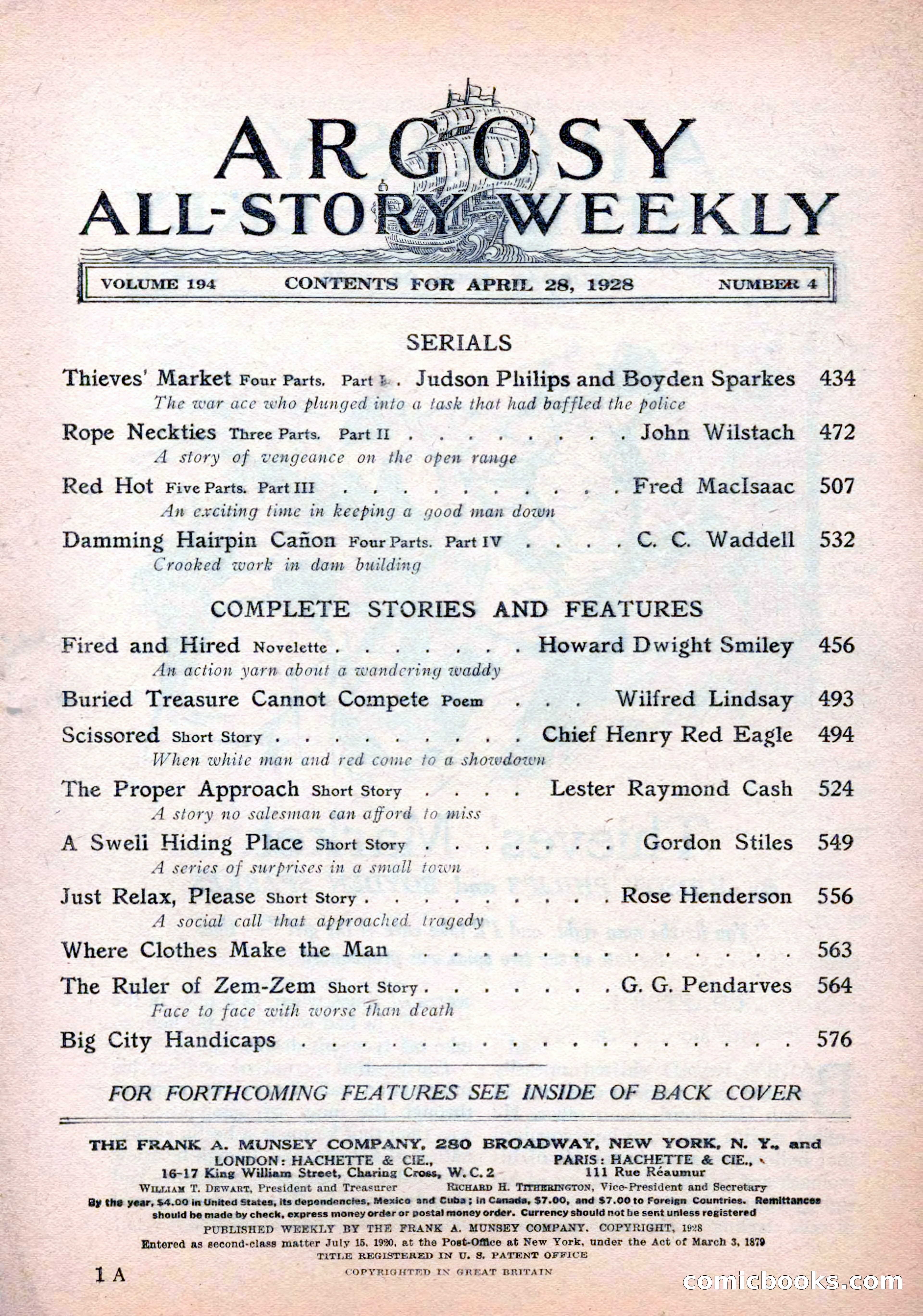 Argosy All-Story Weekly, April 28, 1928 — page 3 of 148