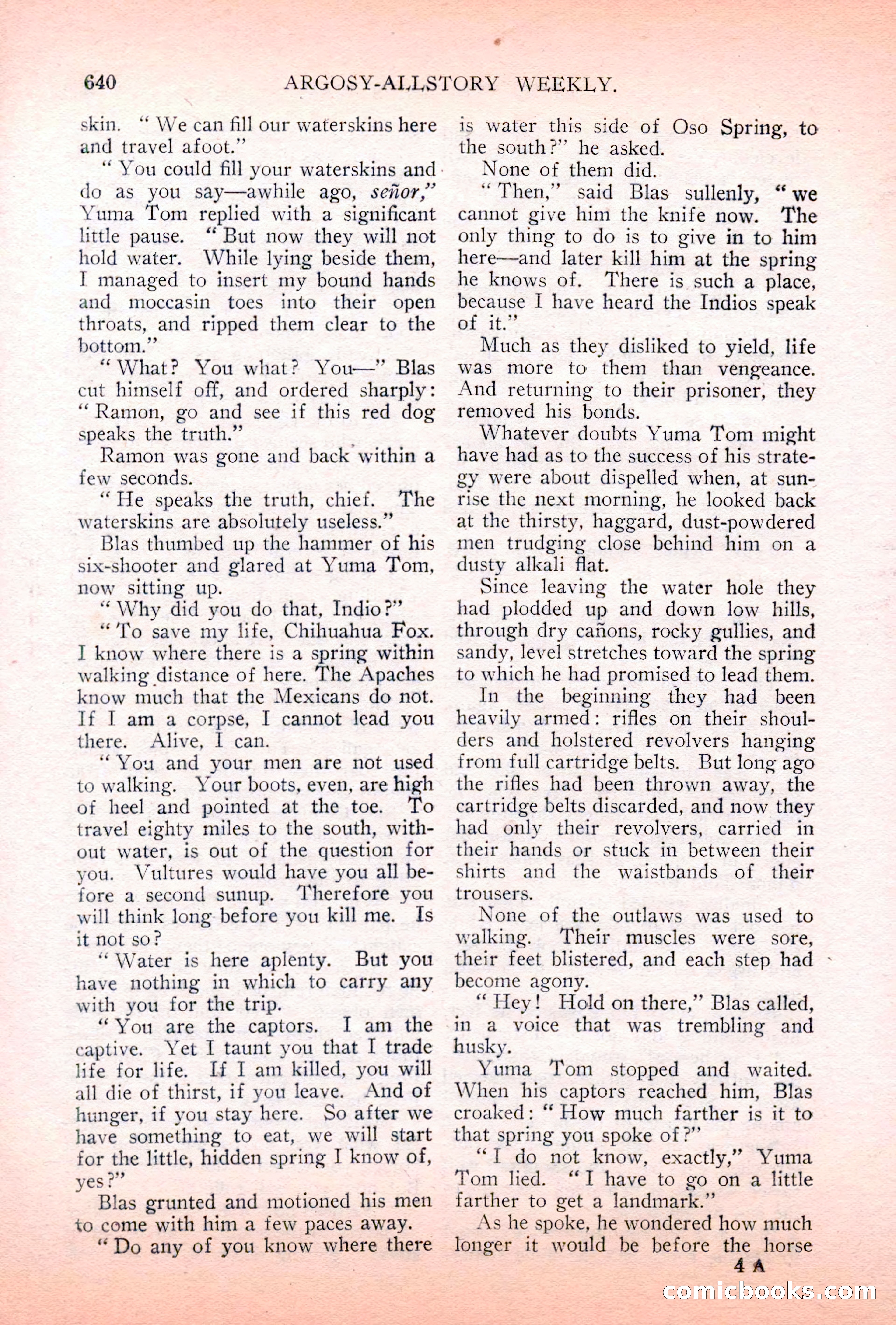 Argosy All-Story Weekly, May 5, 1928 — page 74 of 156