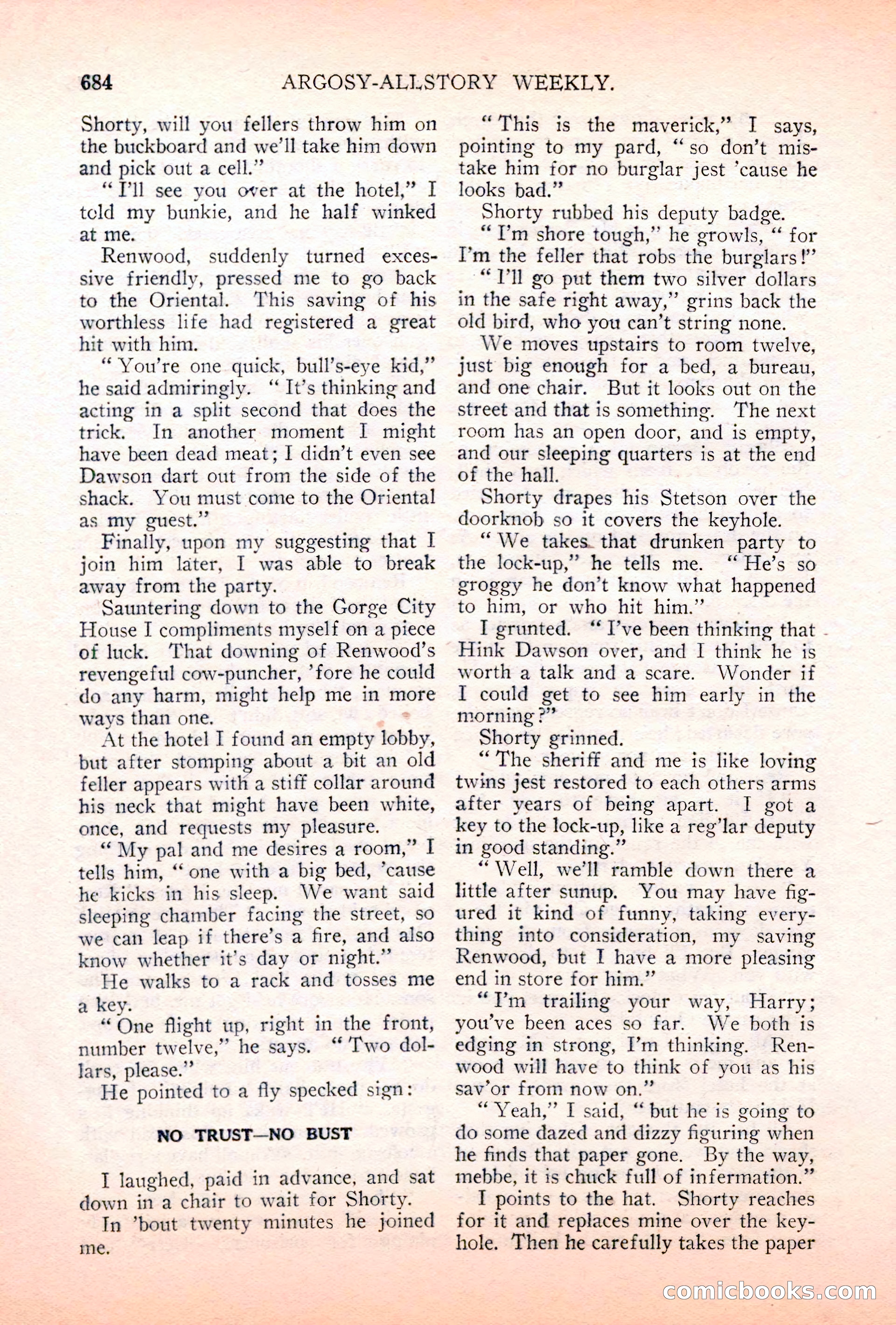 Argosy All-Story Weekly, May 5, 1928 — page 118 of 156