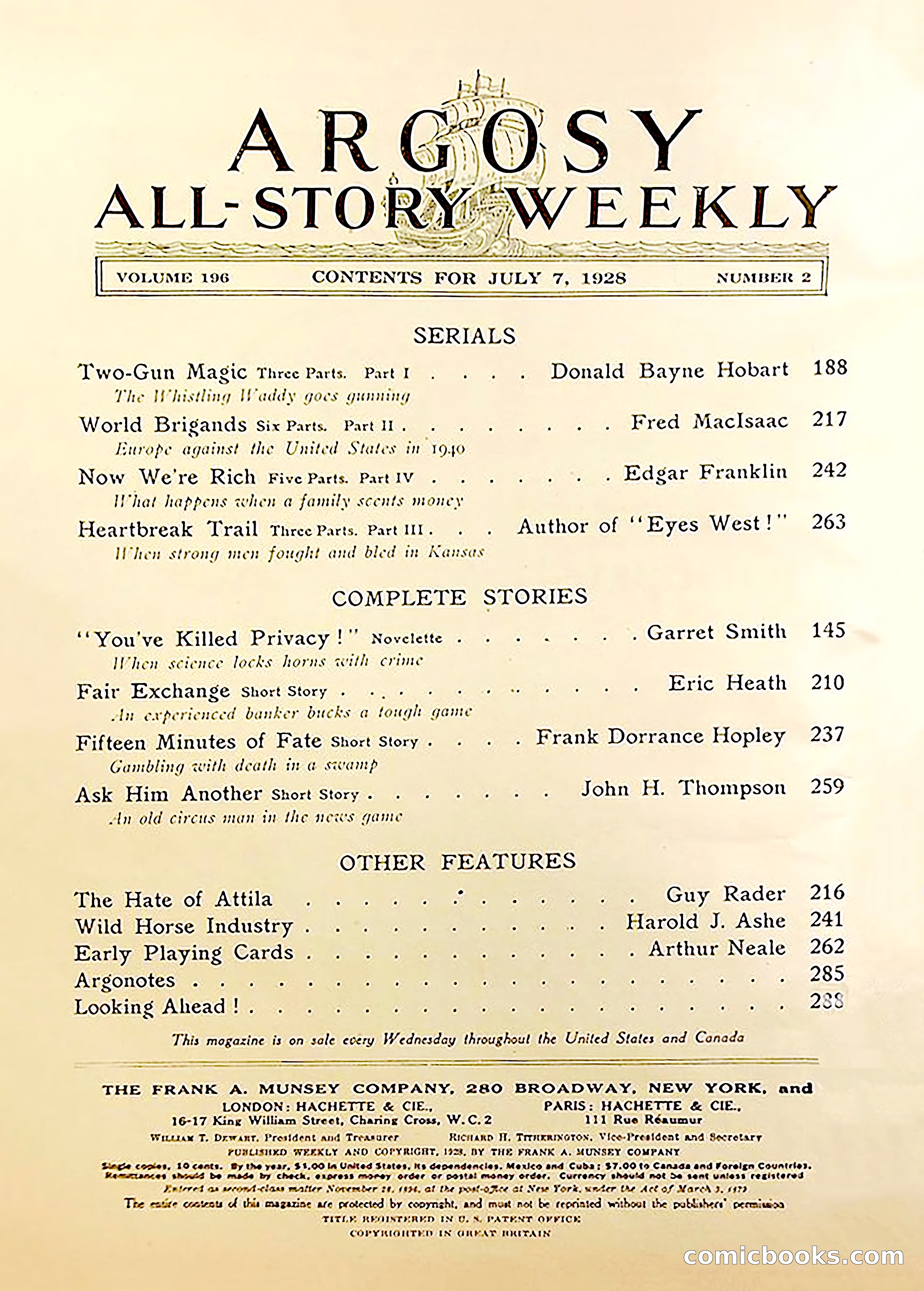 Argosy All-Story Weekly, July 7, 1928 — page 3 of 150