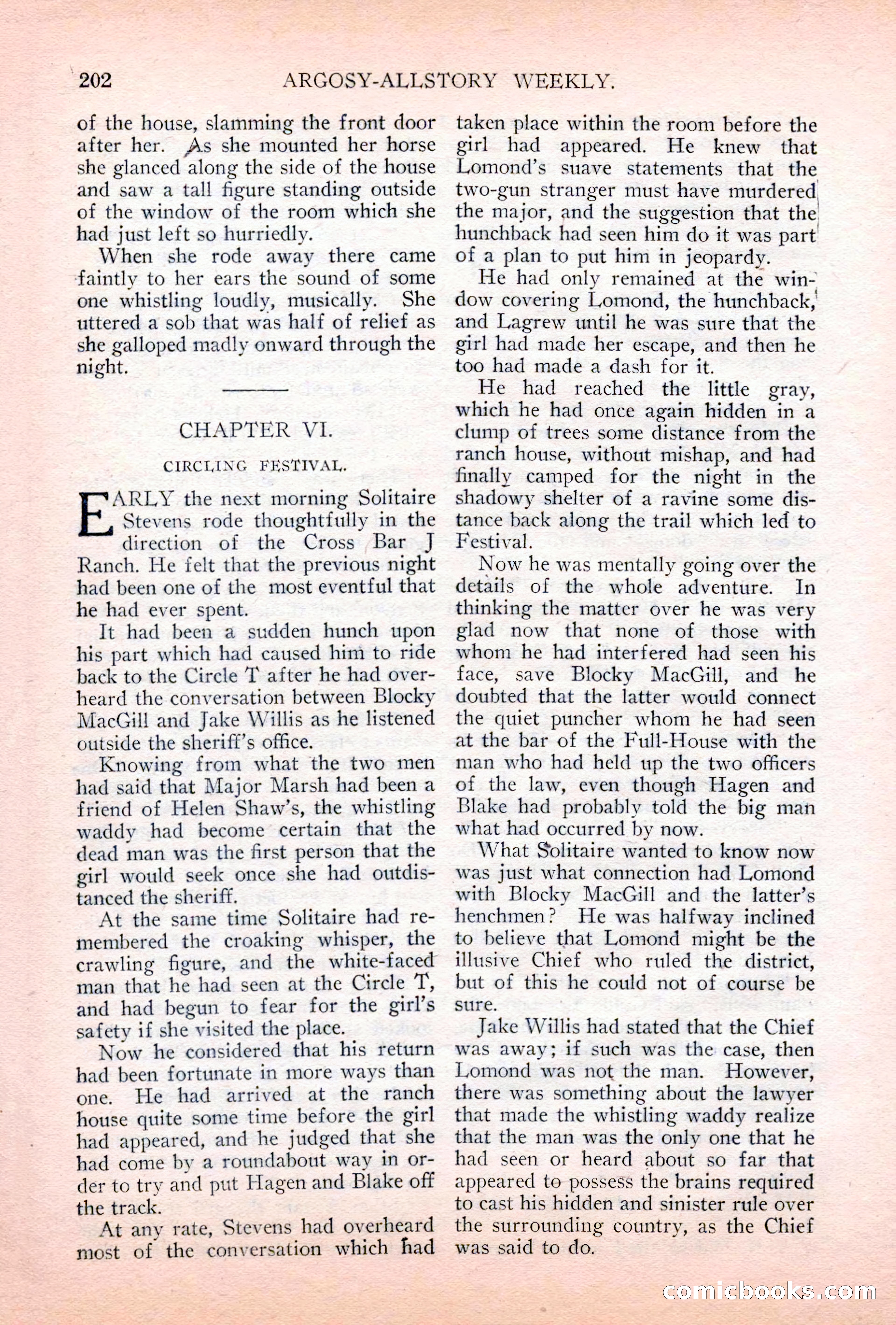 Argosy All-Story Weekly, July 7, 1928 — page 62 of 150