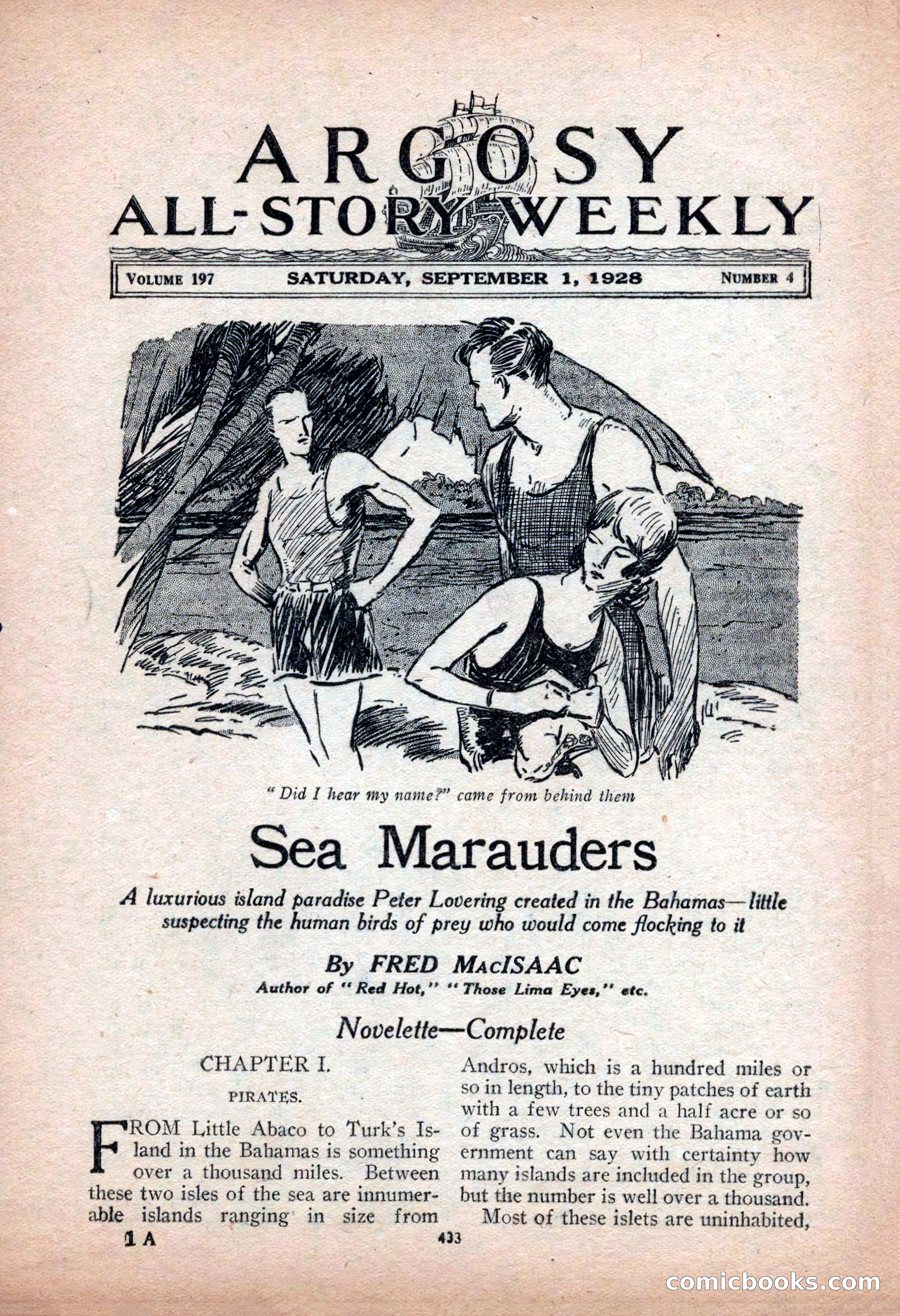 Argosy All-Story Weekly — "Sea Marauders" — page 11 of 156