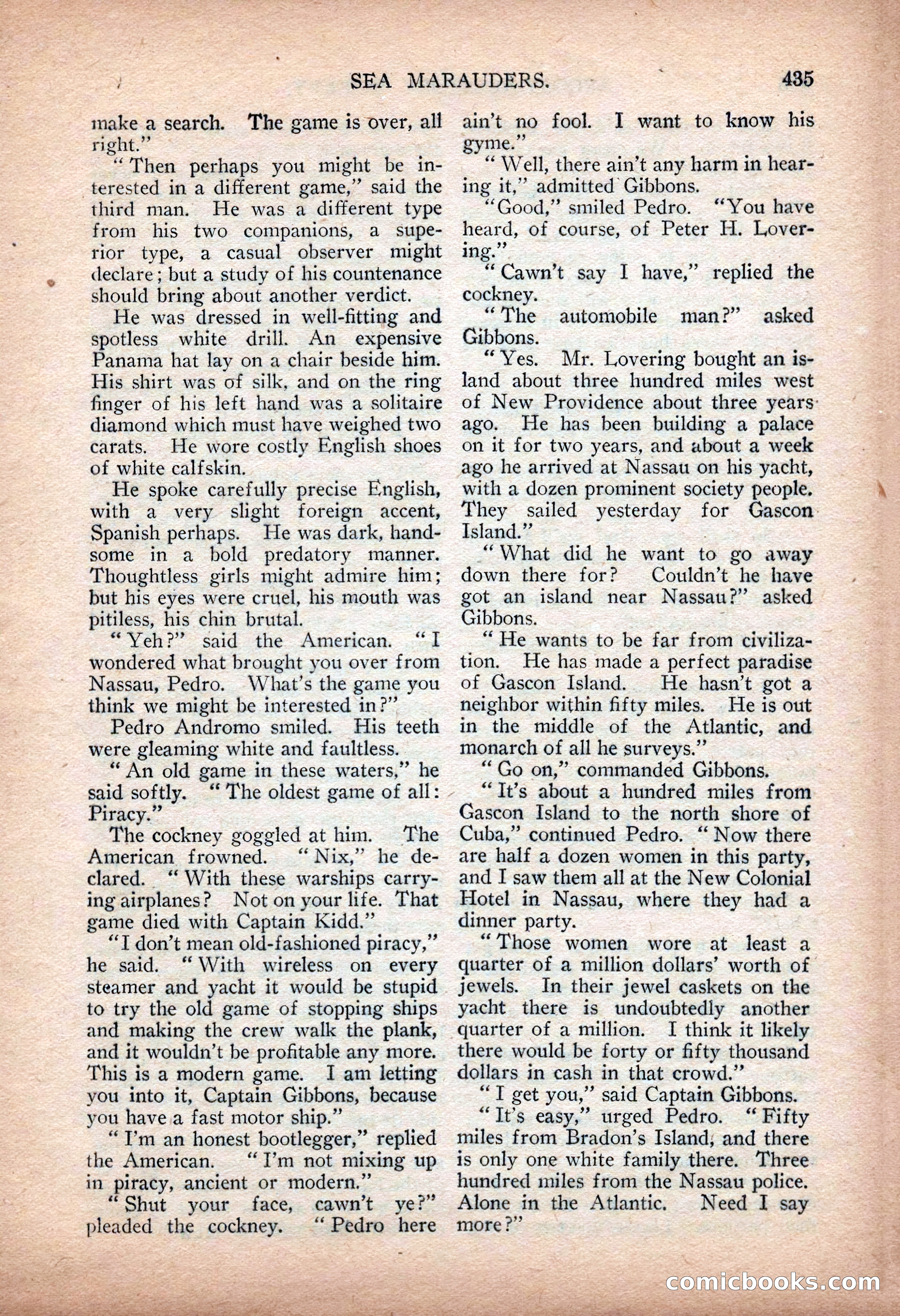 Argosy All-Story Weekly — "Sea Marauders" — page 13 of 156