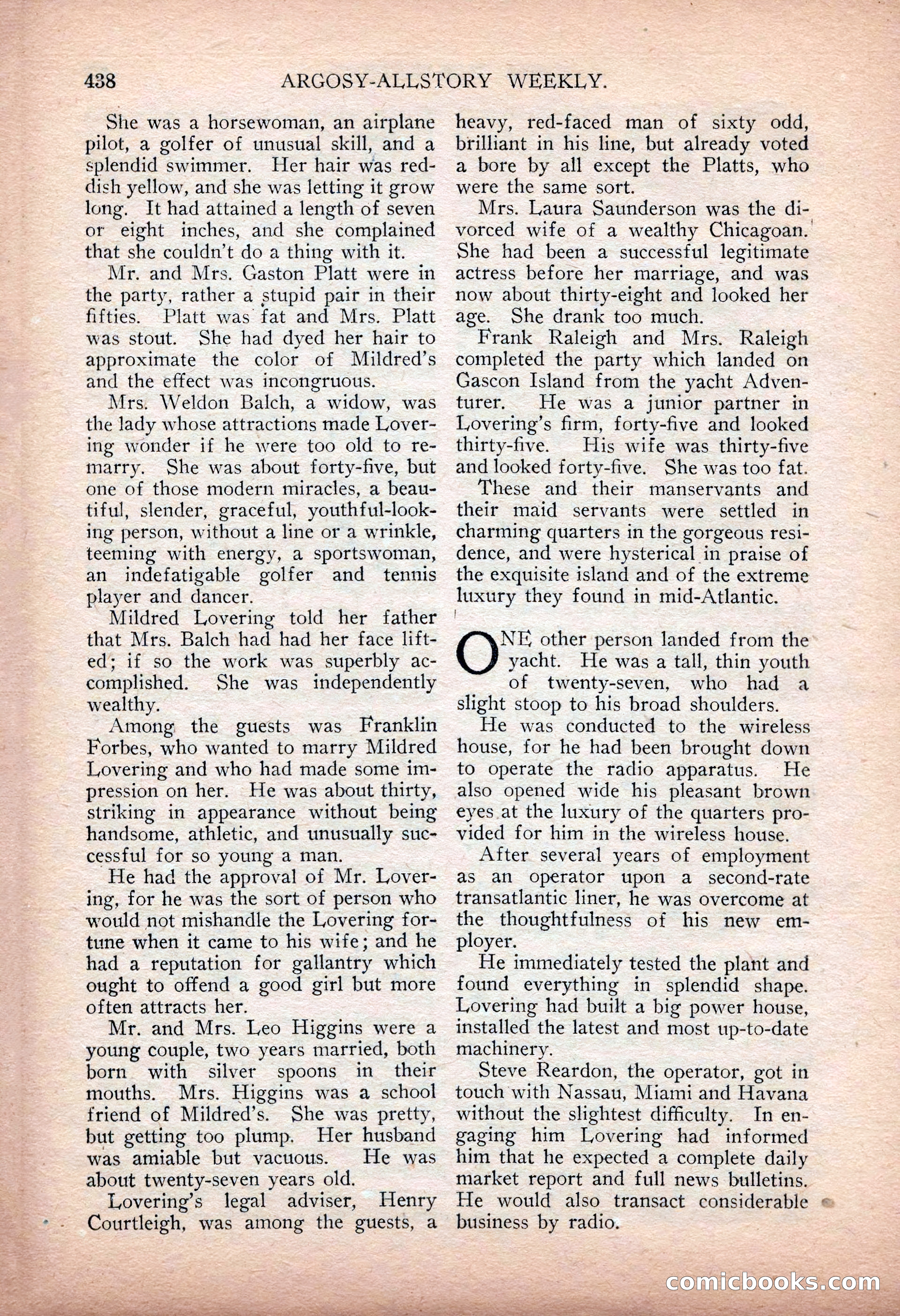 Argosy All-Story Weekly — "Sea Marauders" — page 16 of 156
