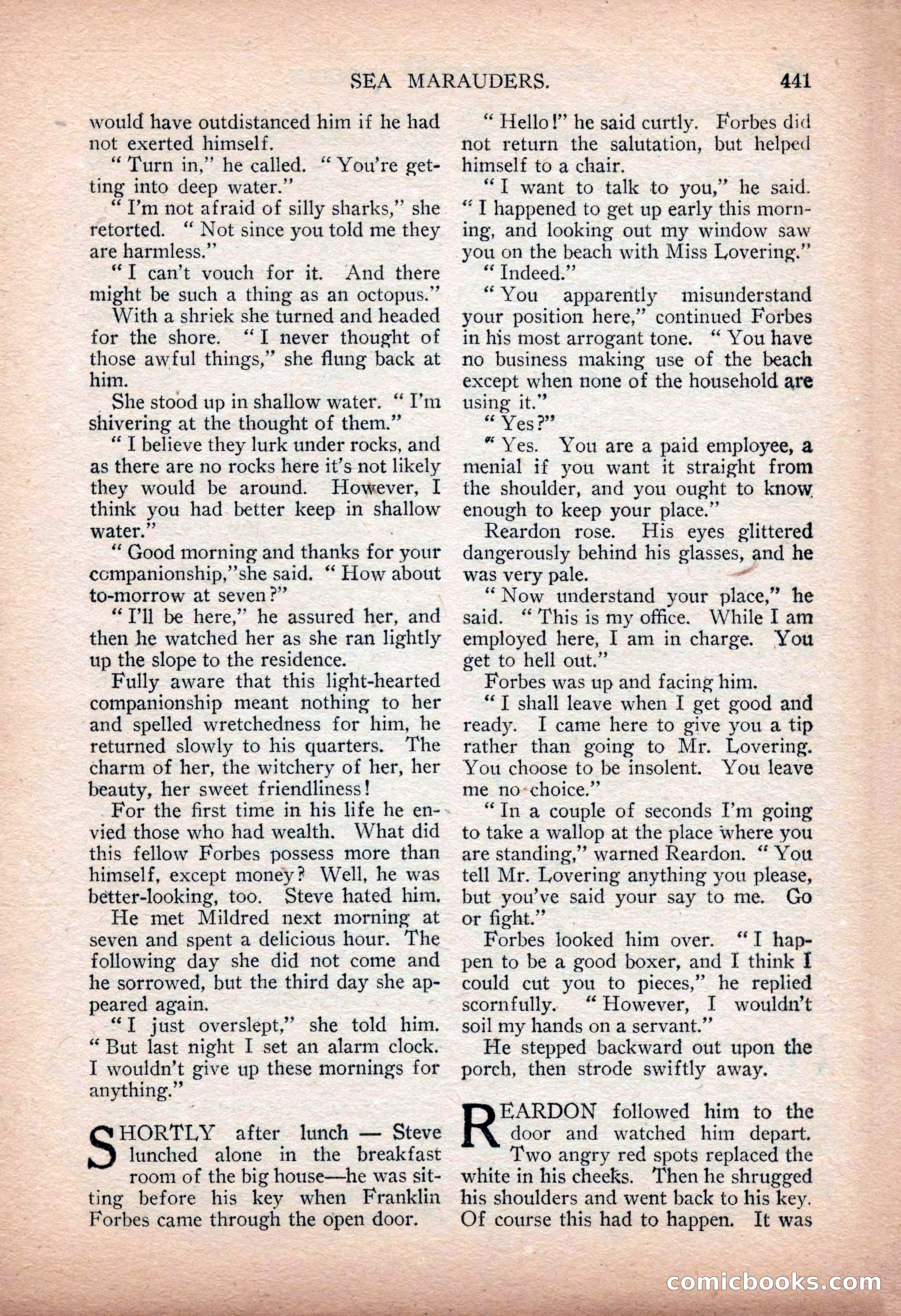 Argosy All-Story Weekly — "Sea Marauders" — page 19 of 156