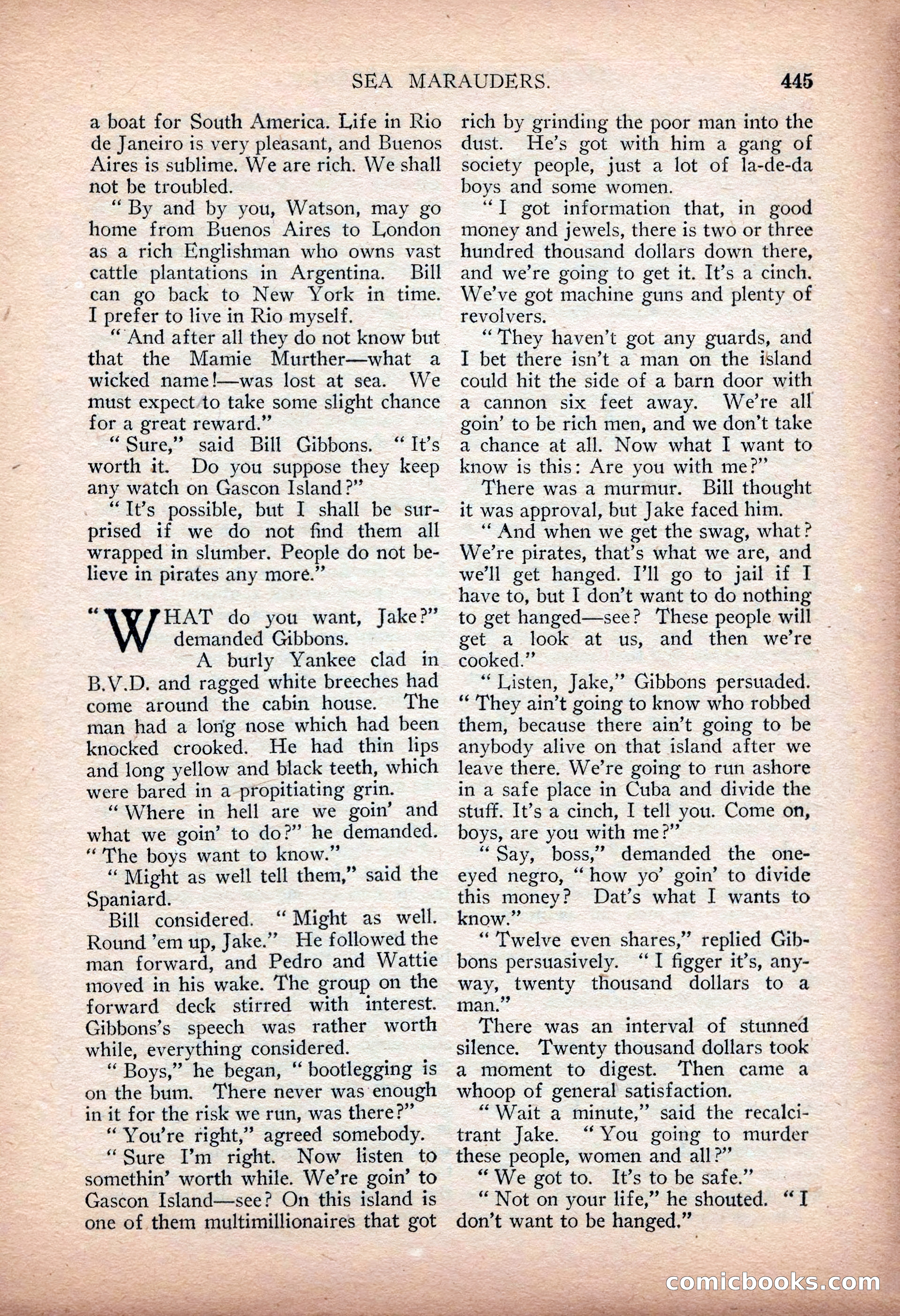 Argosy All-Story Weekly — "Sea Marauders" — page 23 of 156