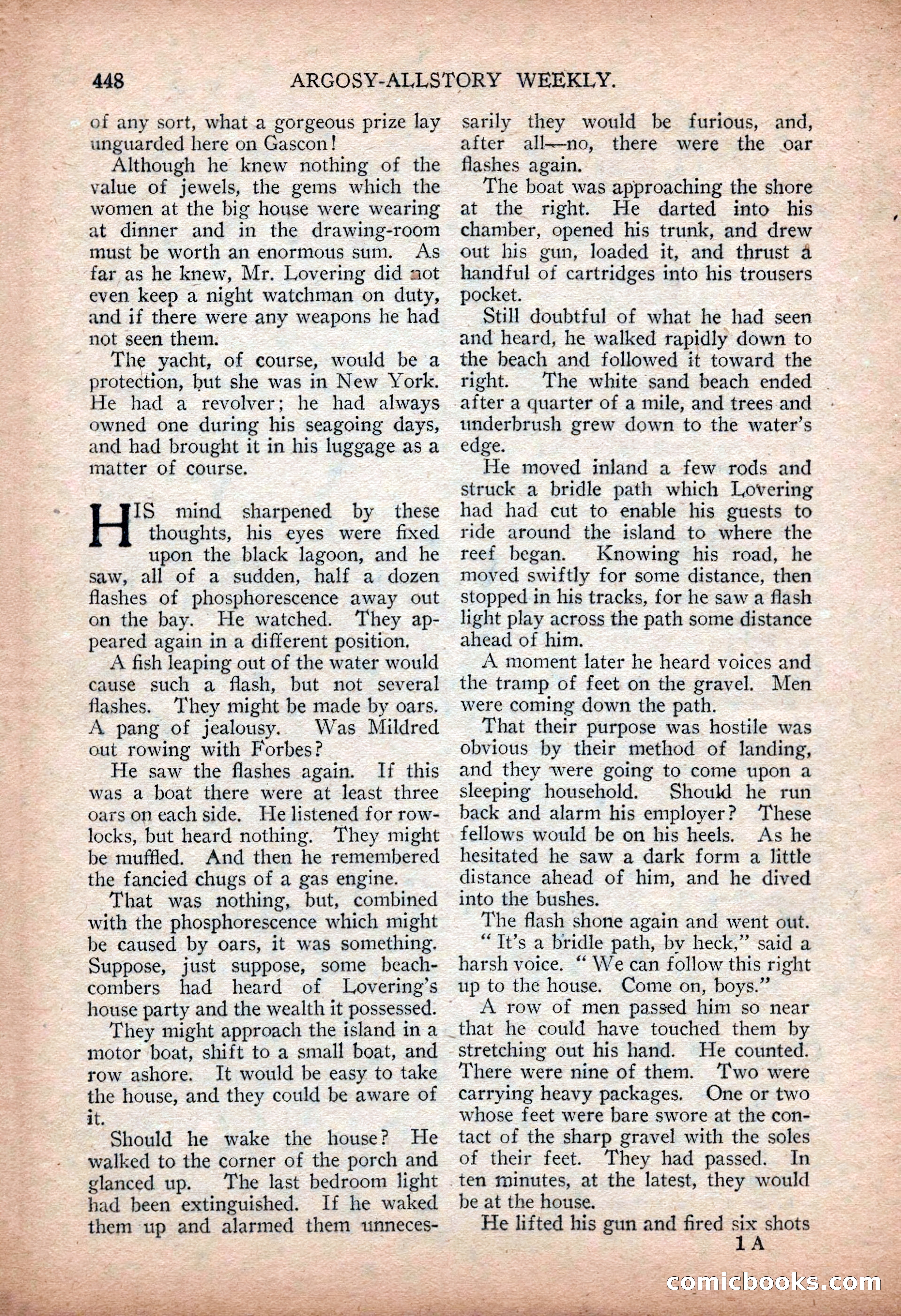 Argosy All-Story Weekly — "Sea Marauders" — page 26 of 156