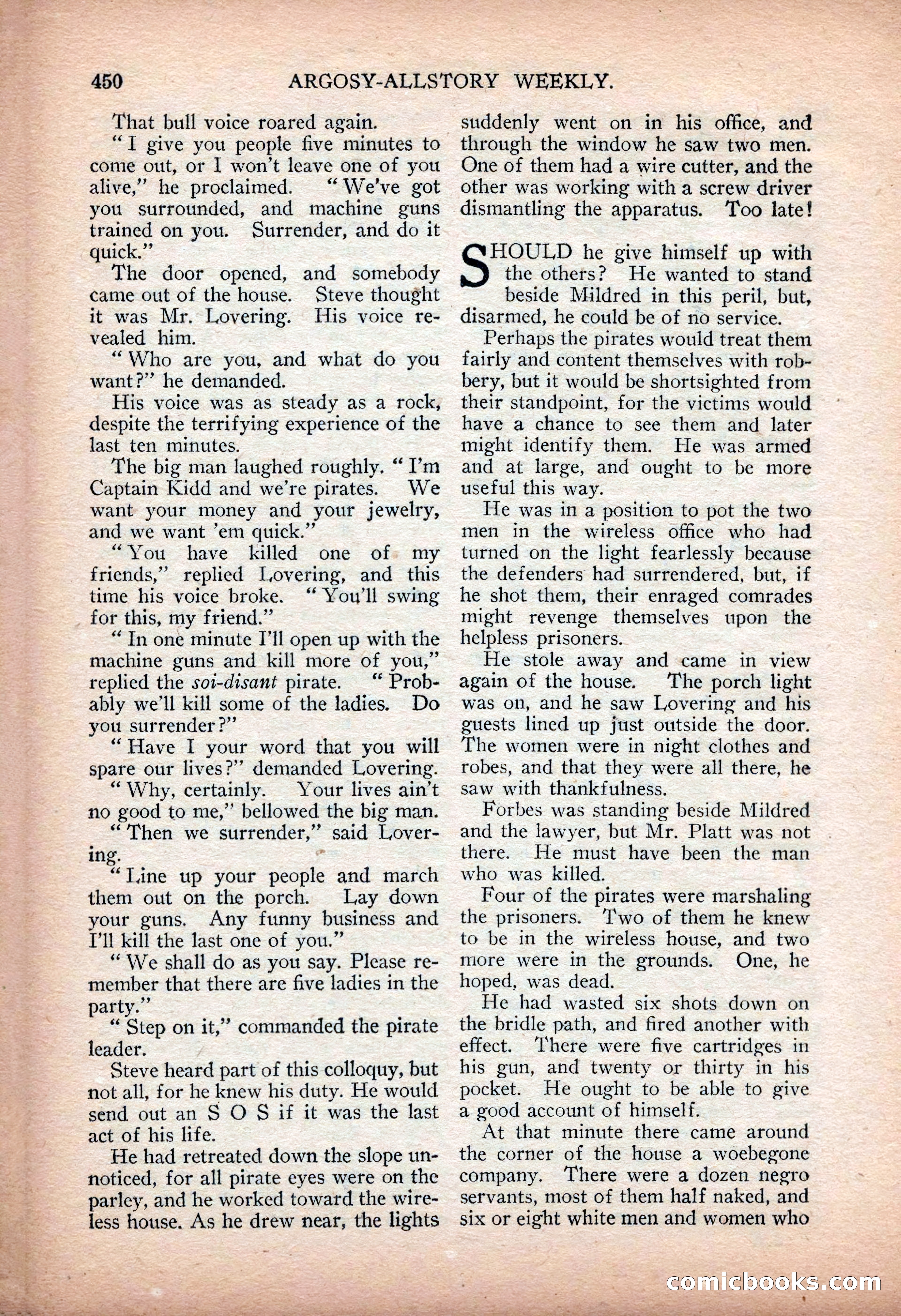 Argosy All-Story Weekly — "Sea Marauders" — page 28 of 156