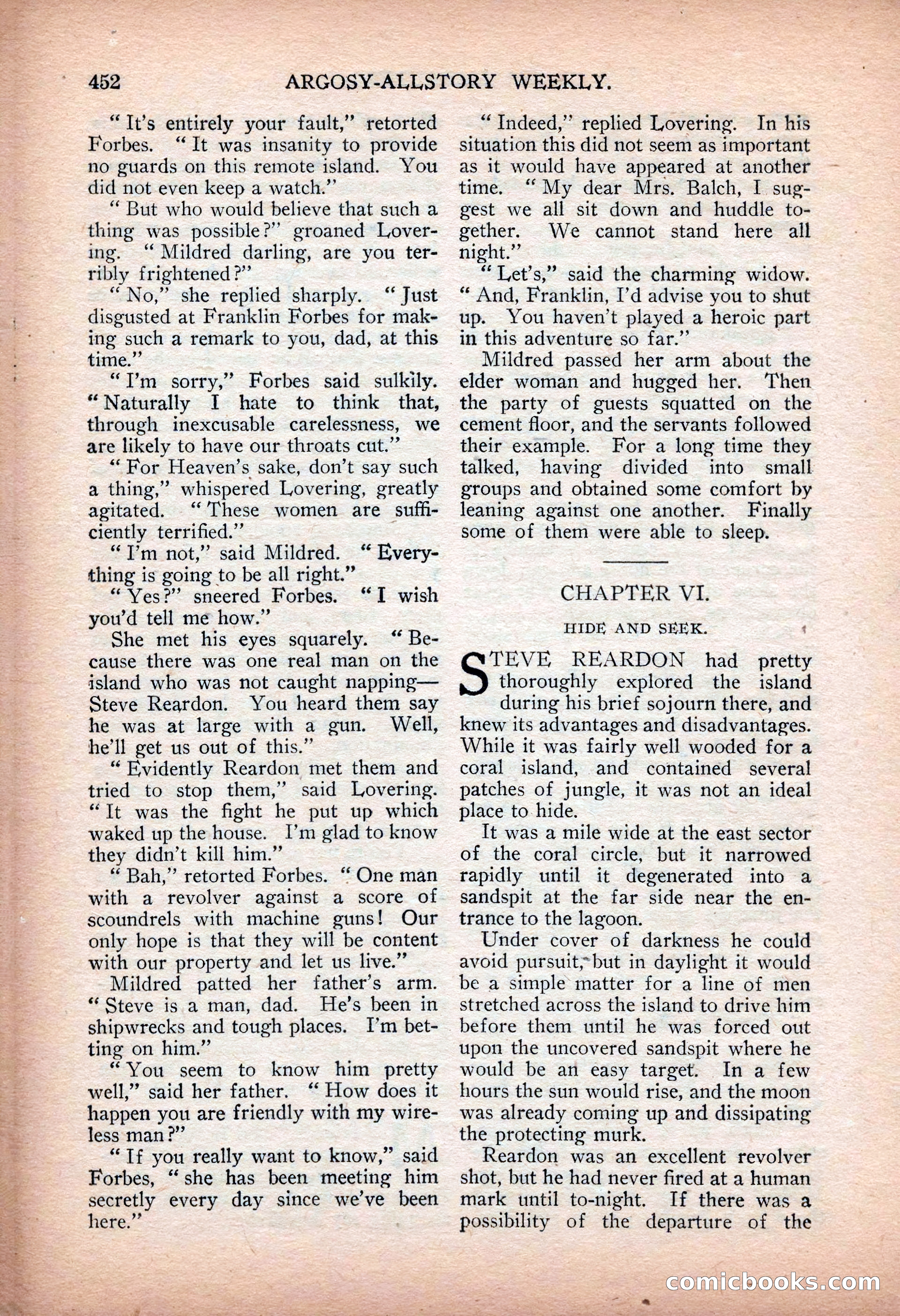 Argosy All-Story Weekly — "Sea Marauders" — page 30 of 156