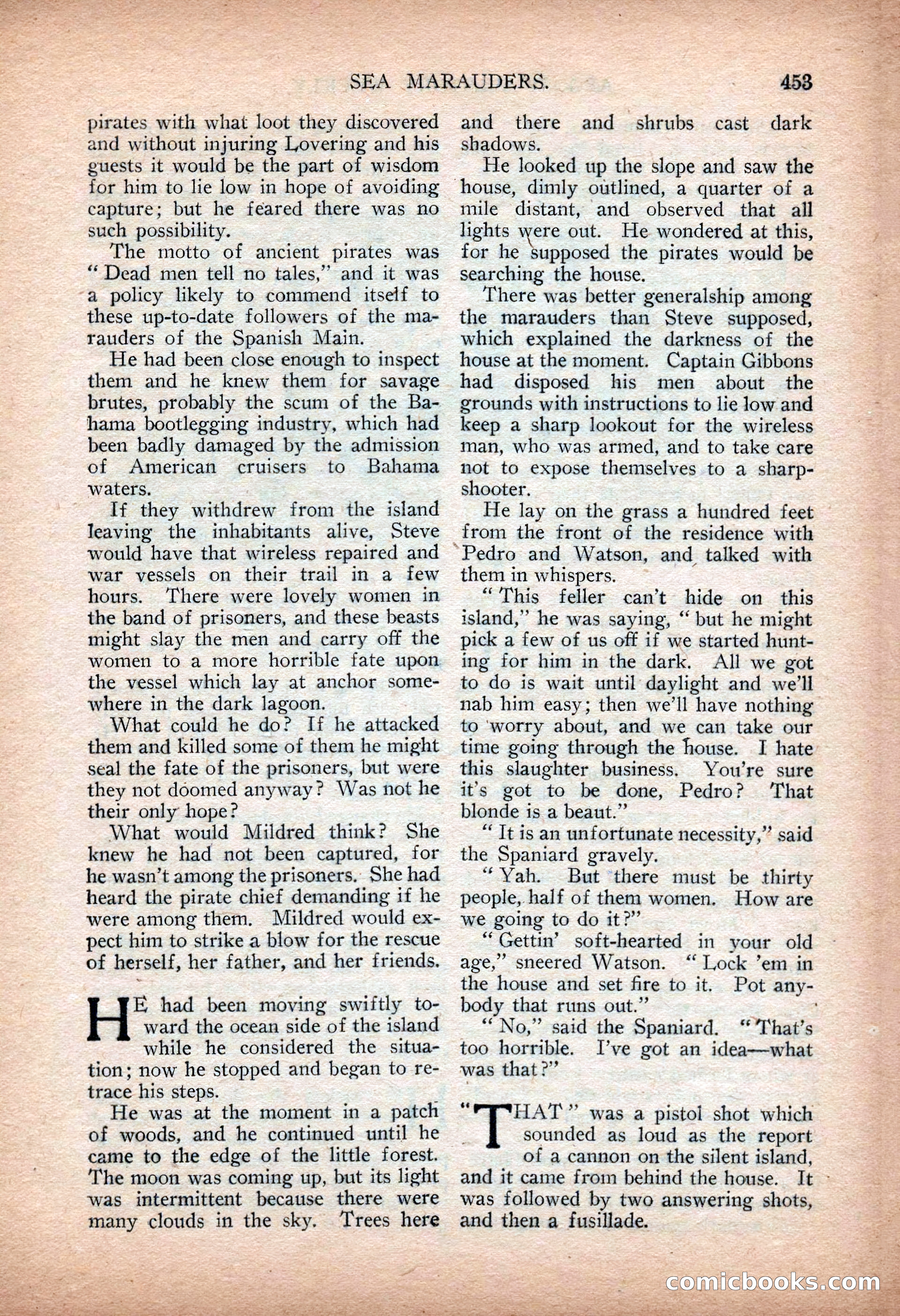 Argosy All-Story Weekly — "Sea Marauders" — page 31 of 156