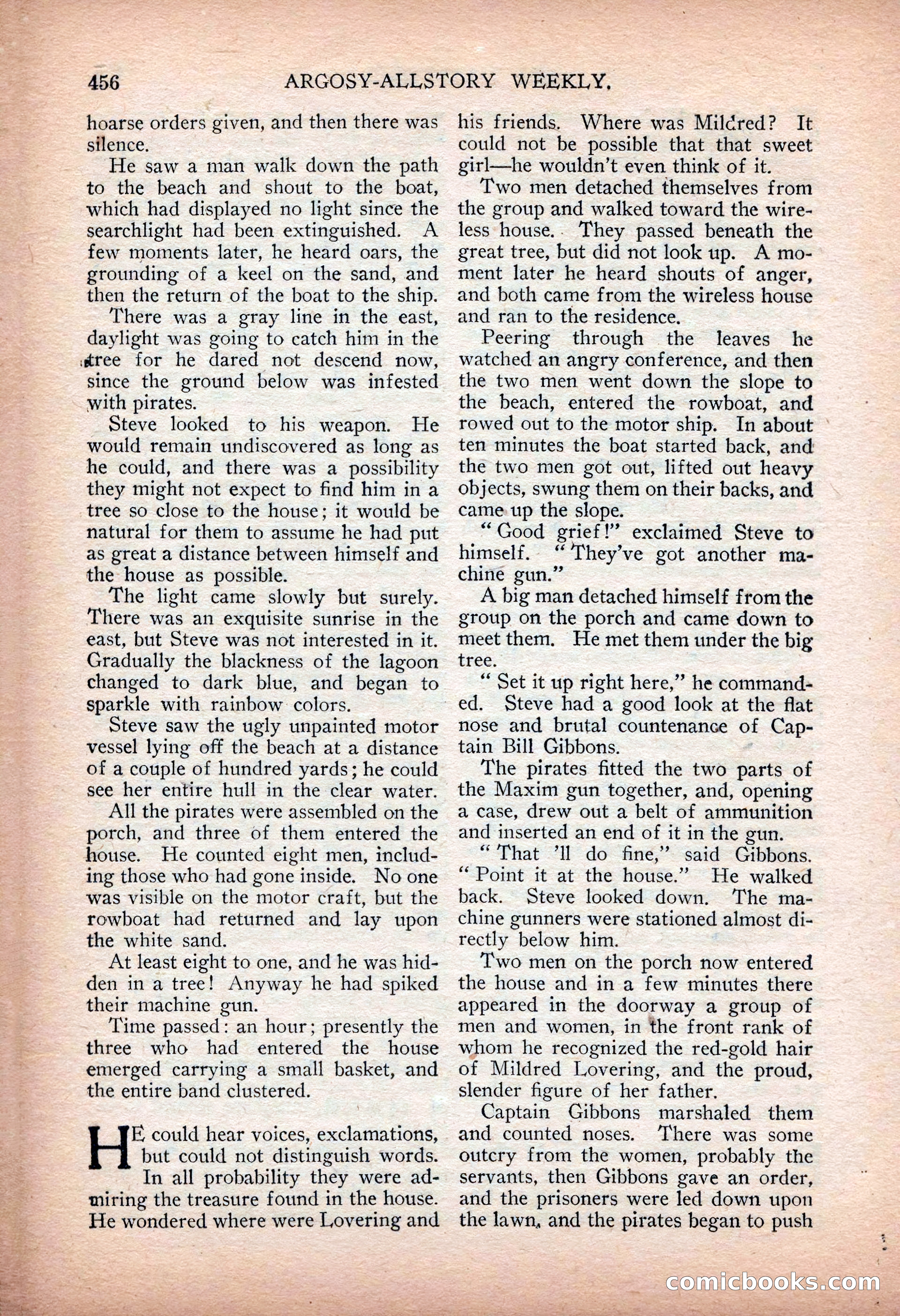 Argosy All-Story Weekly — "Sea Marauders" — page 34 of 156