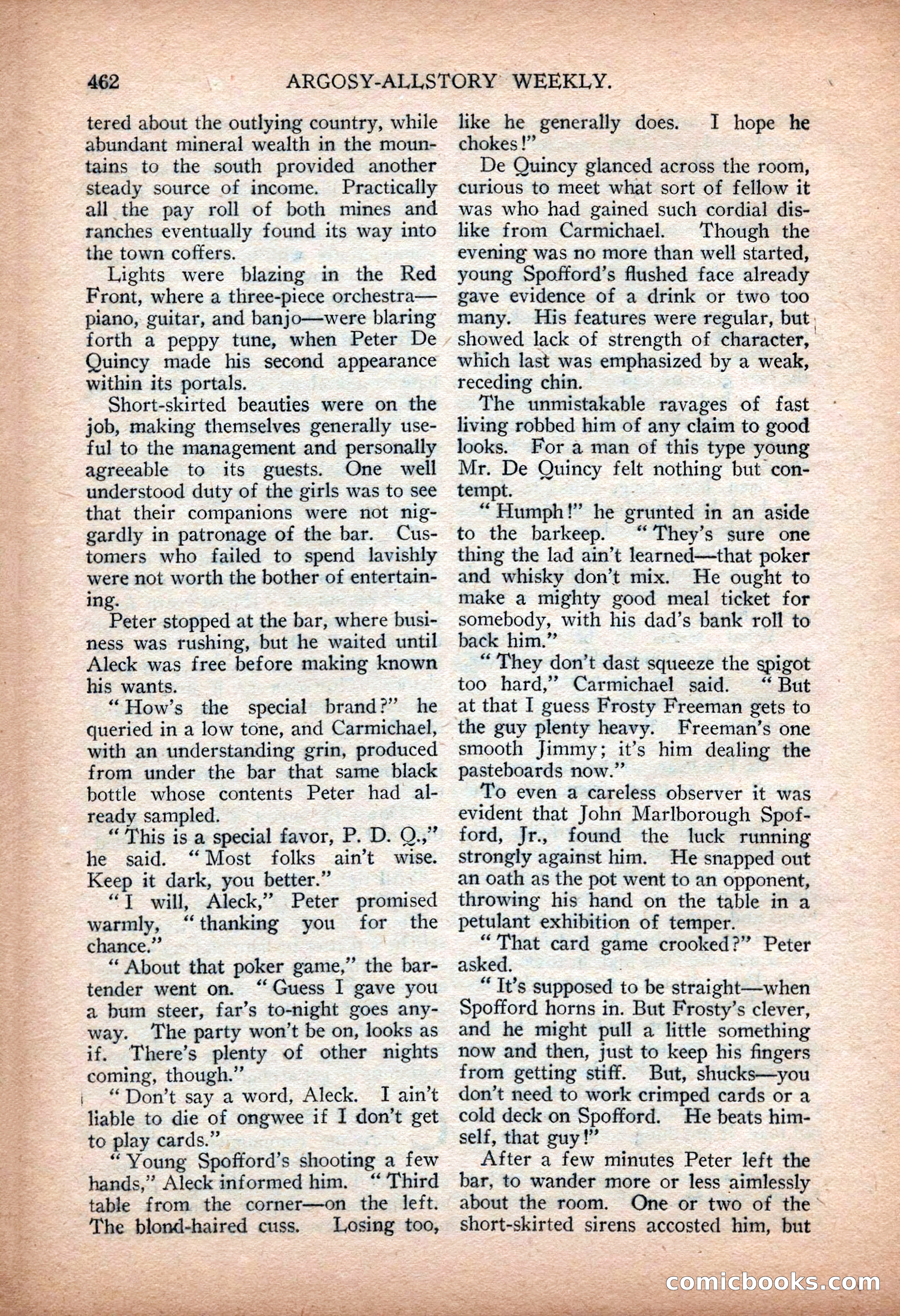 Argosy All-Story Weekly — "Sea Marauders" — page 40 of 156