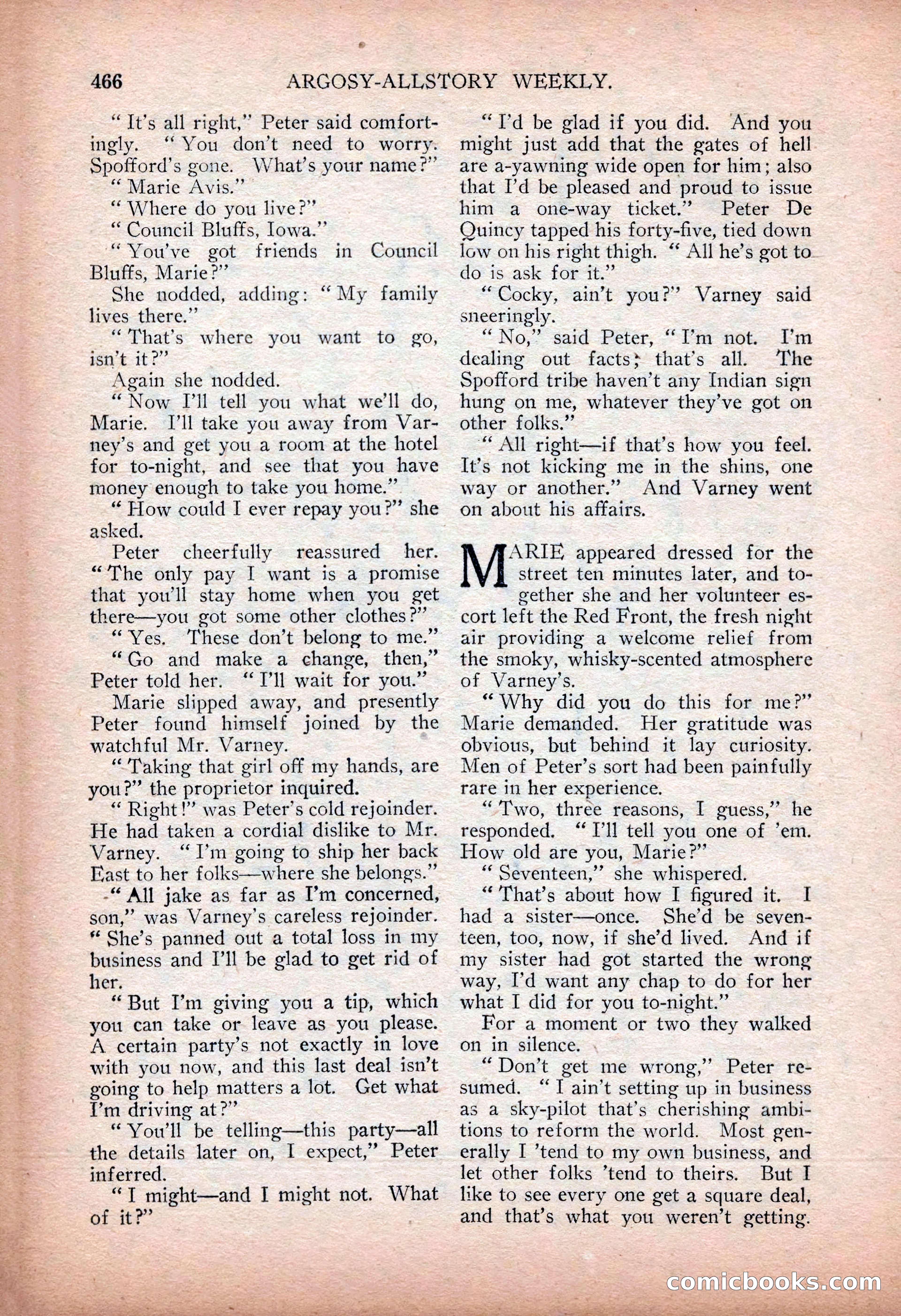 Argosy All-Story Weekly — "Sea Marauders" — page 44 of 156