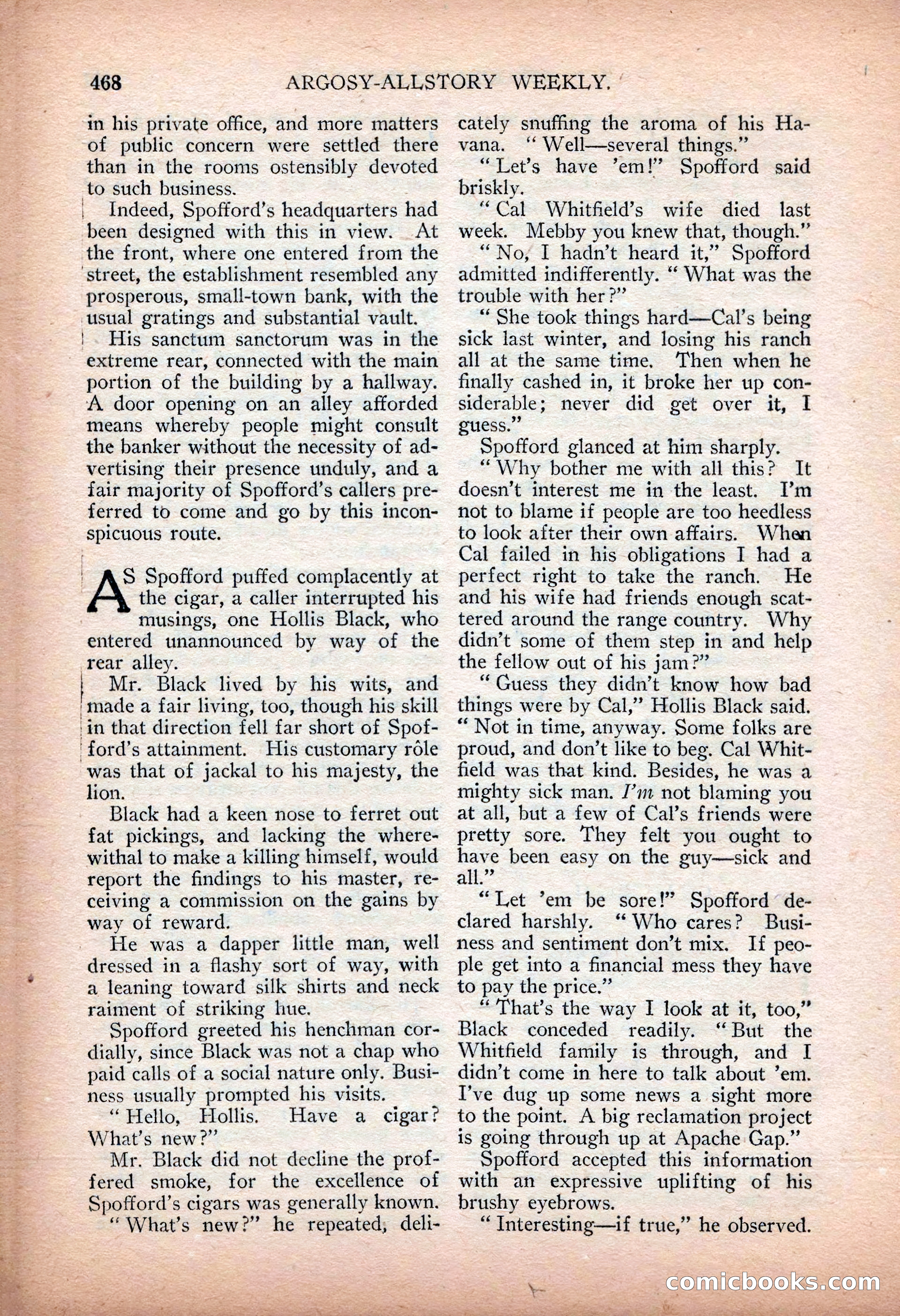 Argosy All-Story Weekly — "Sea Marauders" — page 46 of 156
