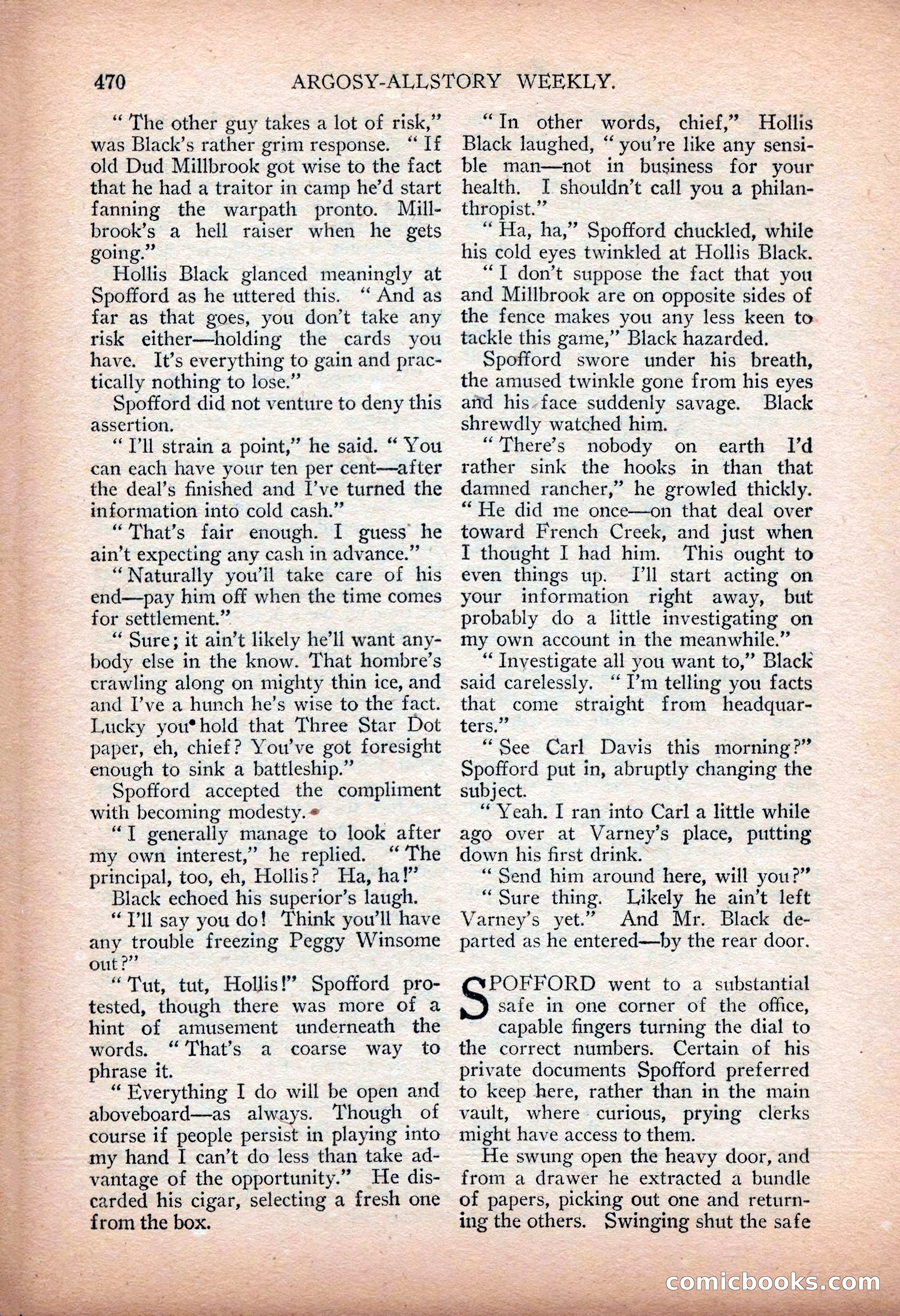 Argosy All-Story Weekly — "Sea Marauders" — page 48 of 156