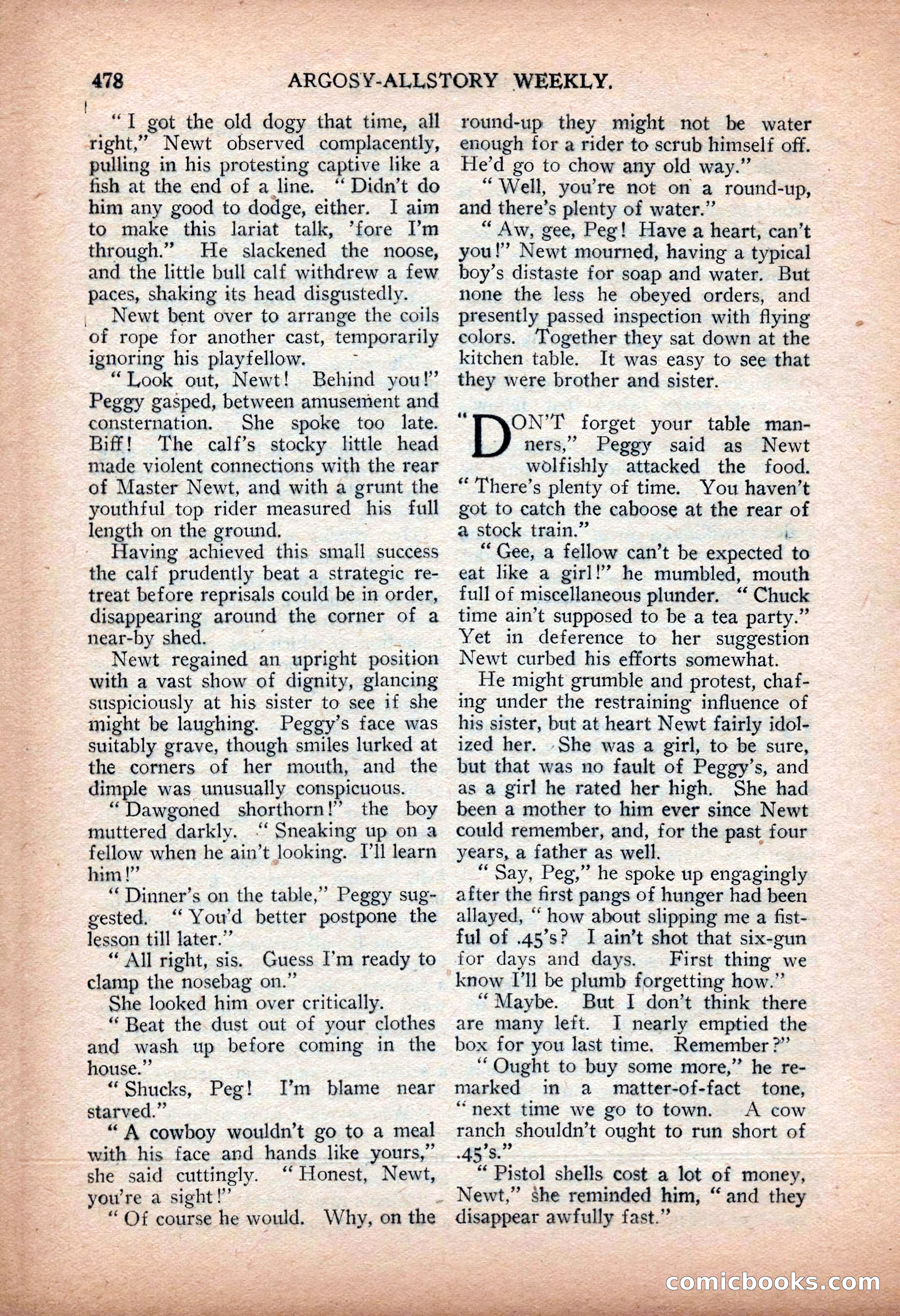 Argosy All-Story Weekly — "Sea Marauders" — page 56 of 156