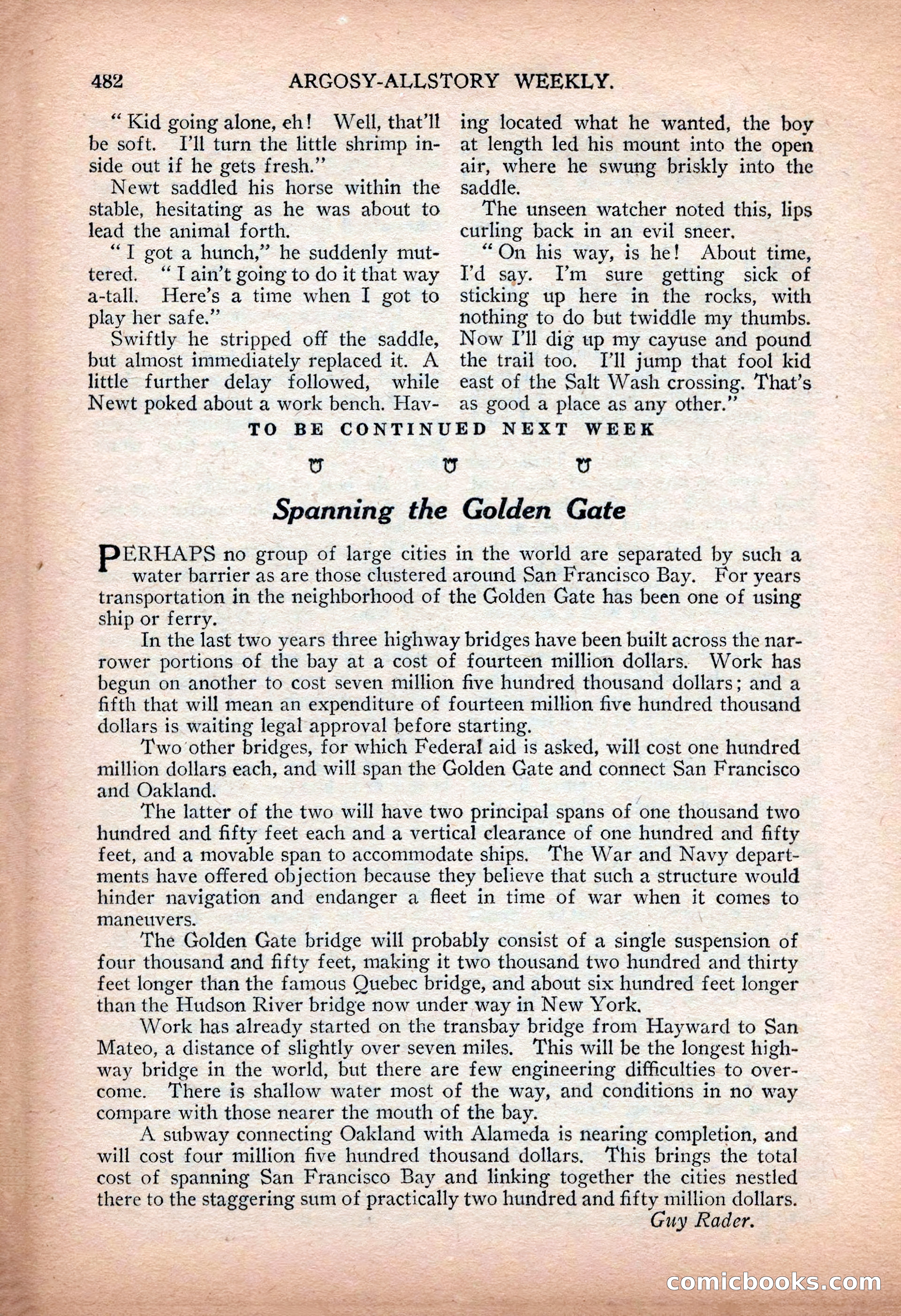 Argosy All-Story Weekly — "Sea Marauders" — page 60 of 156