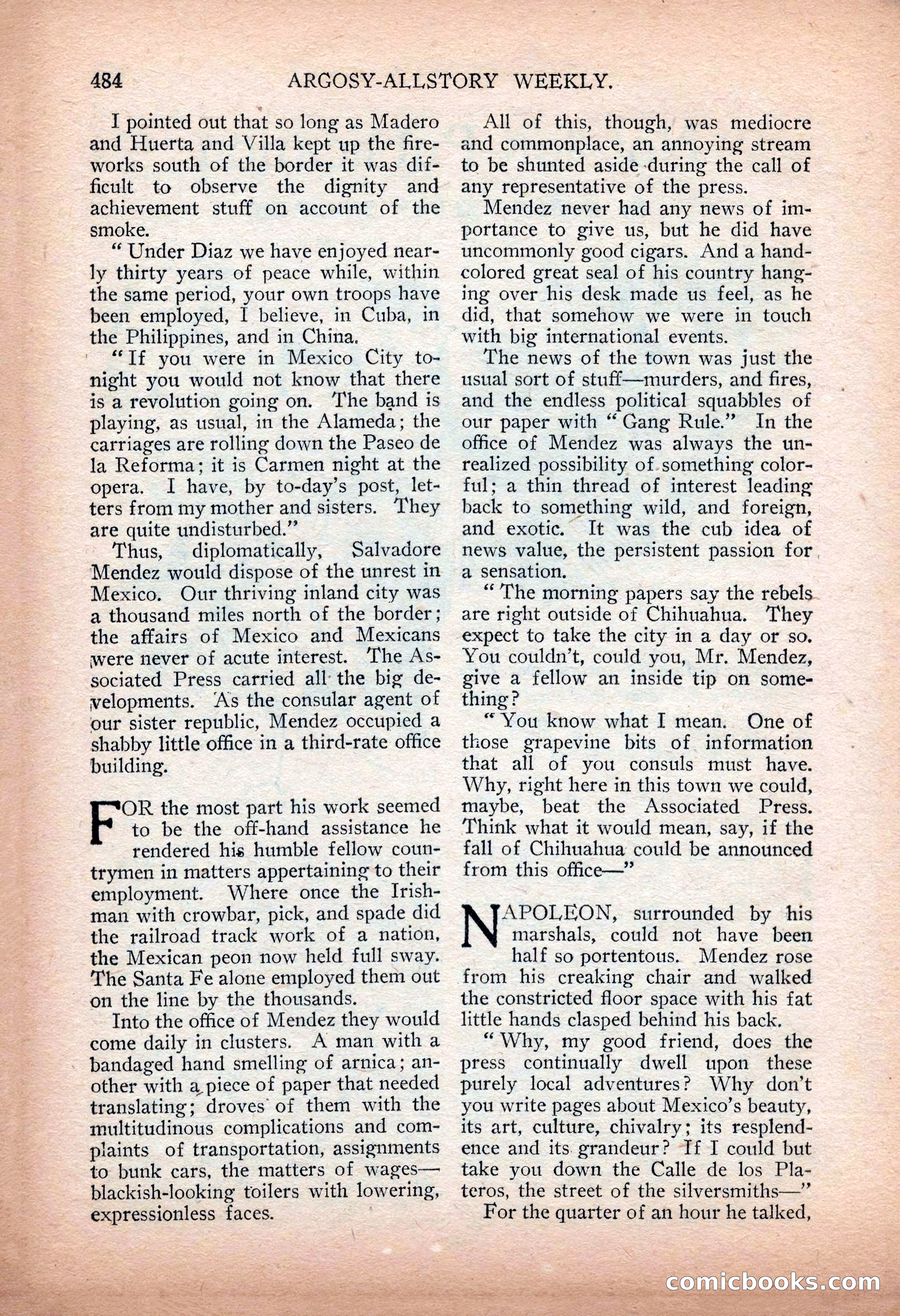 Argosy All-Story Weekly — "Sea Marauders" — page 62 of 156