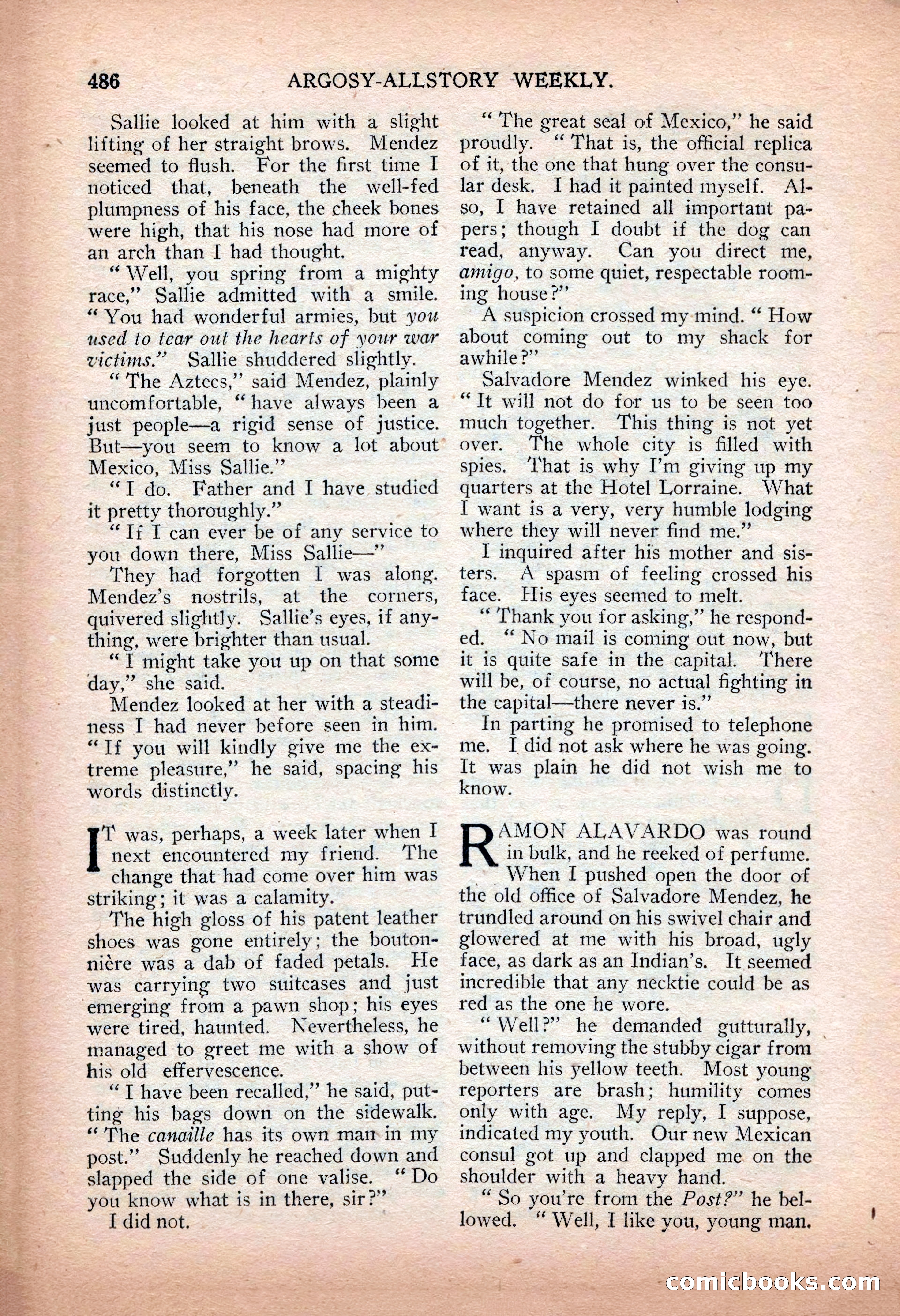 Argosy All-Story Weekly — "Sea Marauders" — page 64 of 156
