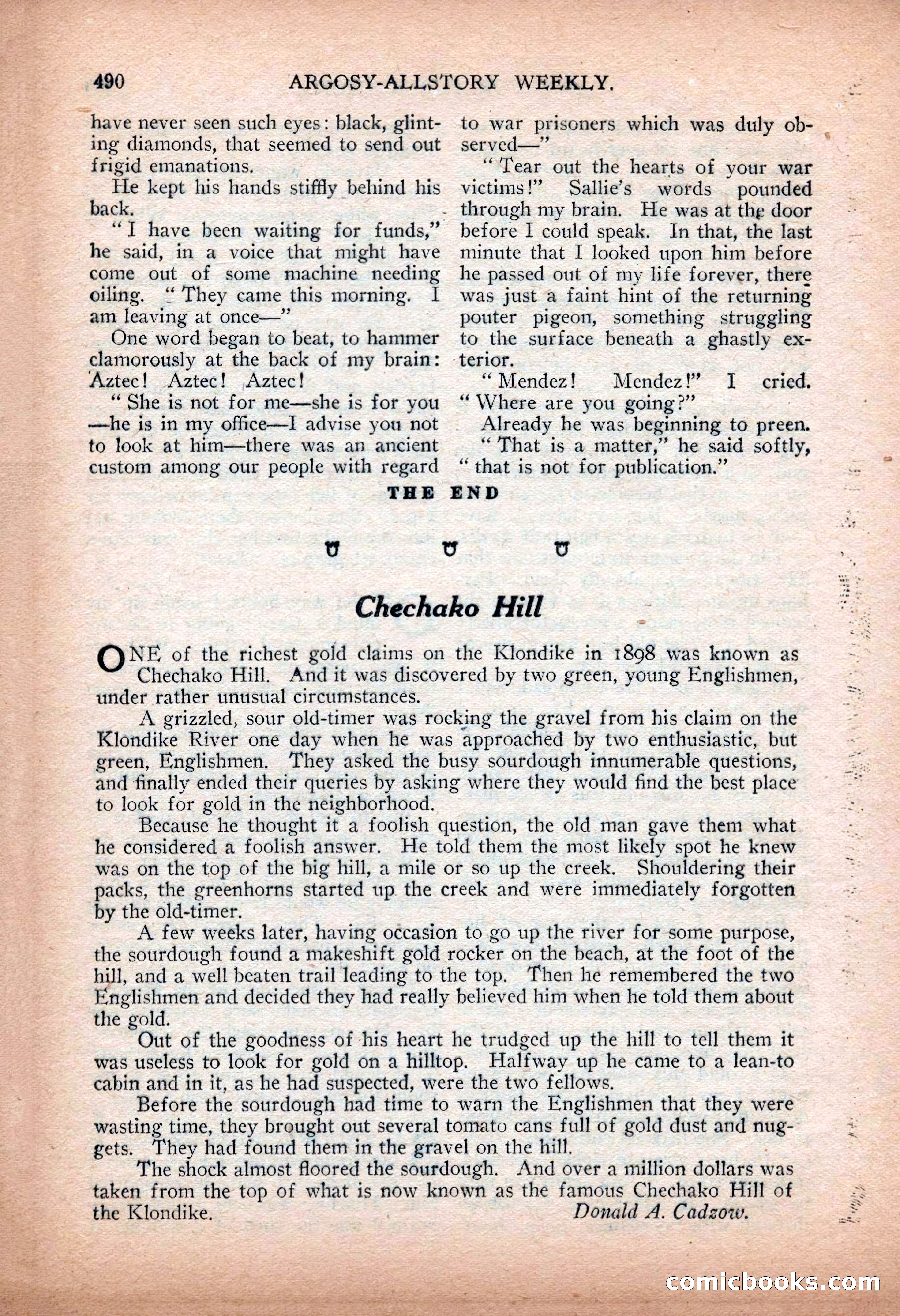 Argosy All-Story Weekly — "Sea Marauders" — page 68 of 156