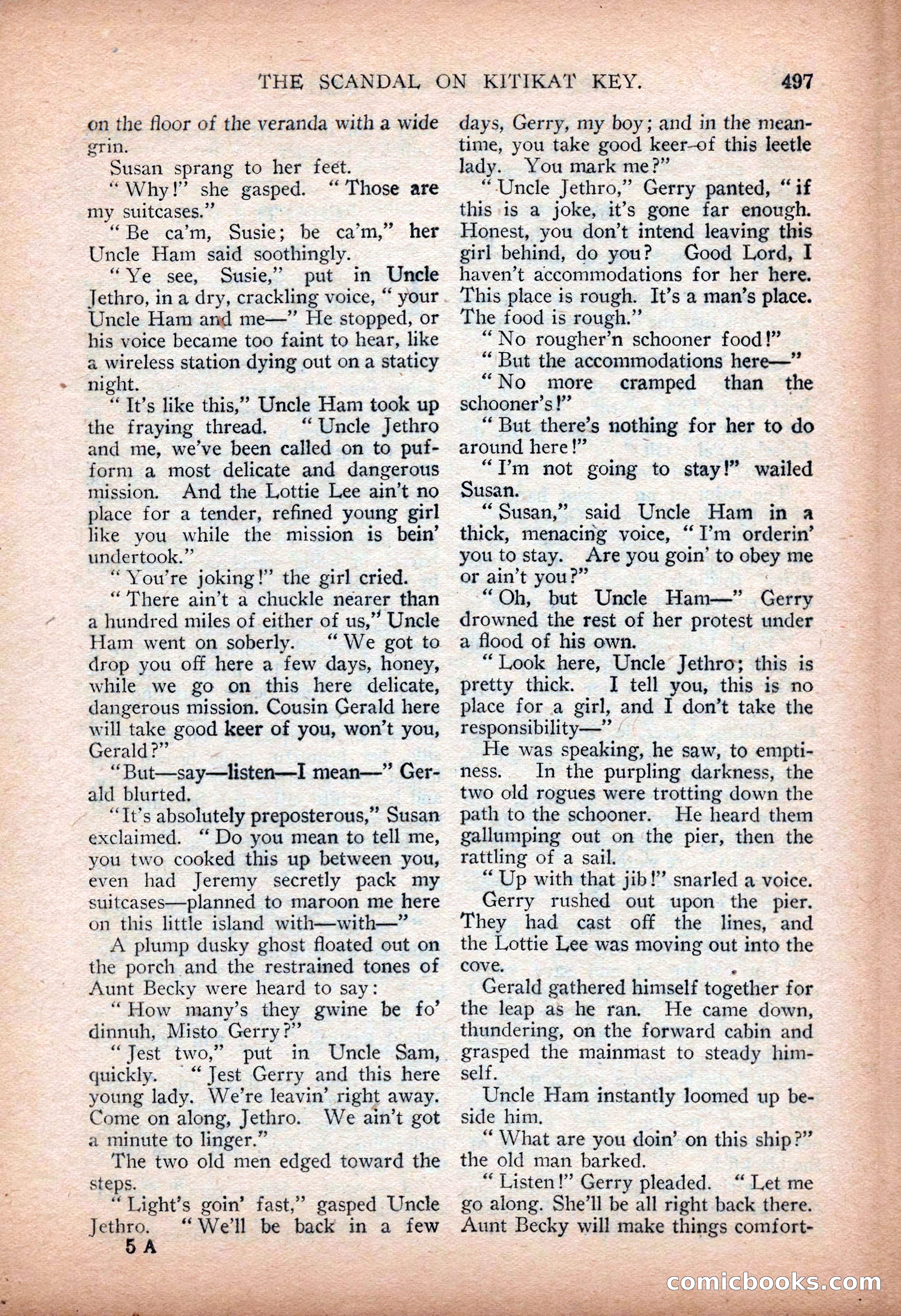 Argosy All-Story Weekly — "Sea Marauders" — page 75 of 156