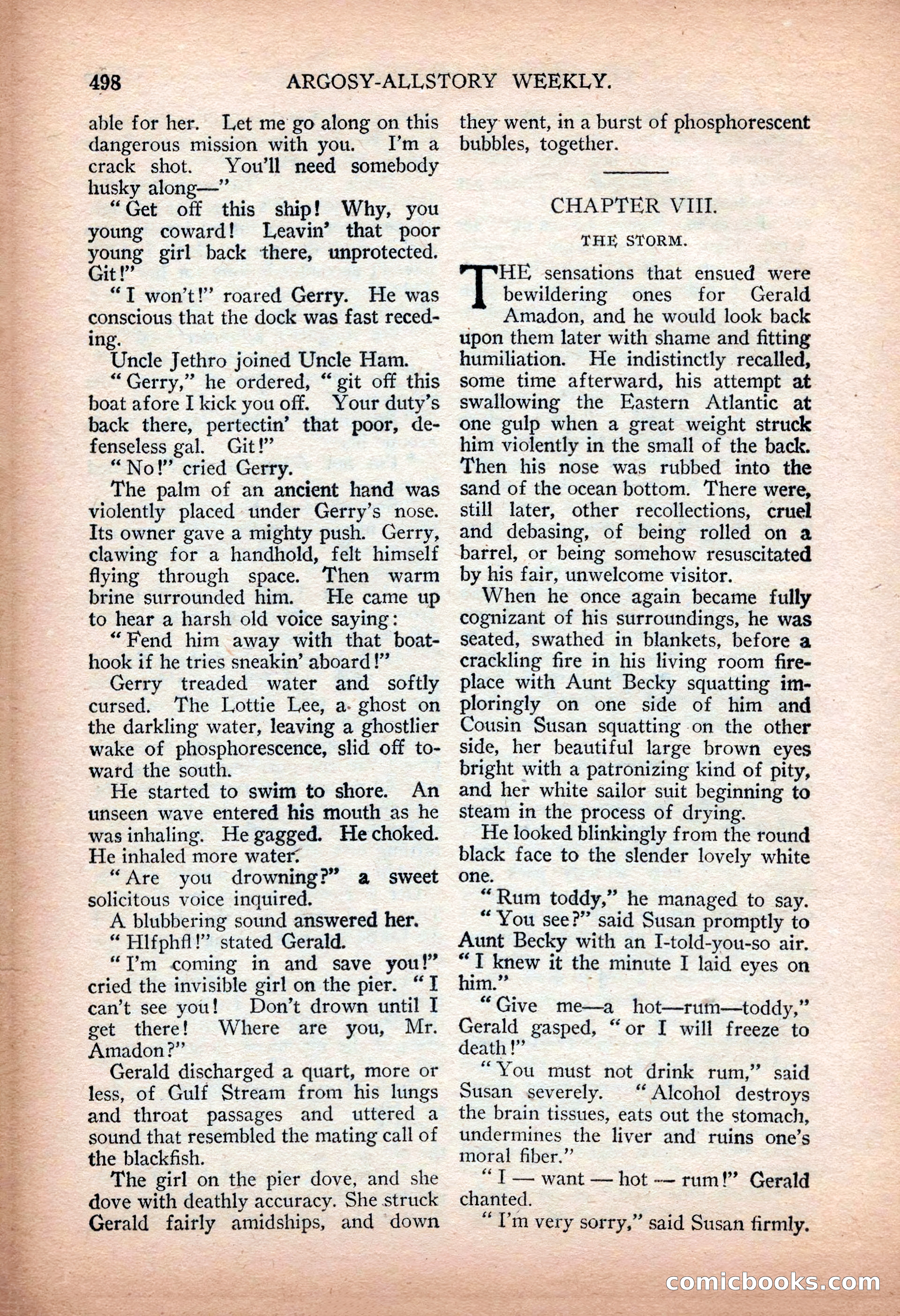 Argosy All-Story Weekly — "Sea Marauders" — page 76 of 156