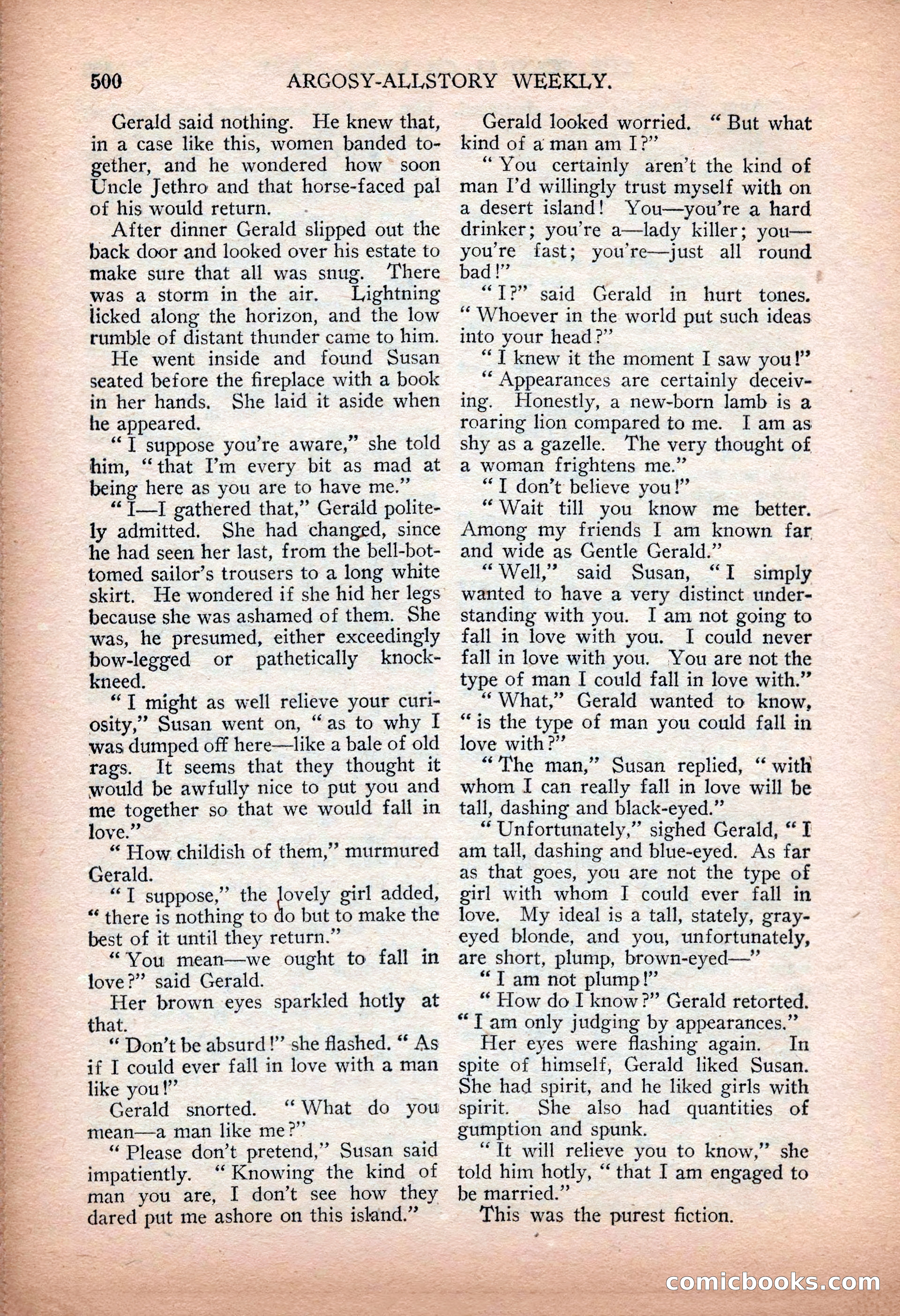 Argosy All-Story Weekly — "Sea Marauders" — page 78 of 156