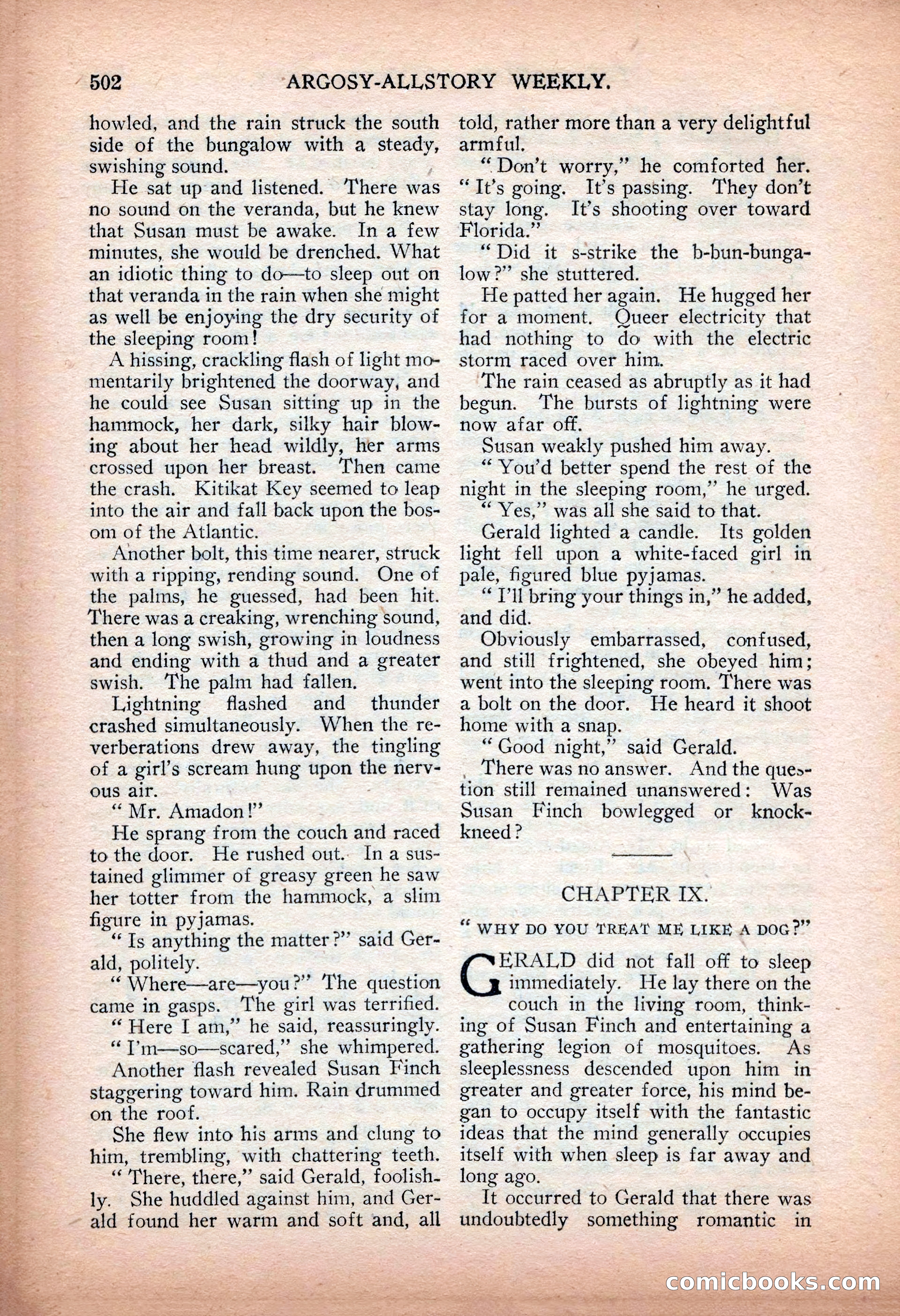 Argosy All-Story Weekly — "Sea Marauders" — page 80 of 156