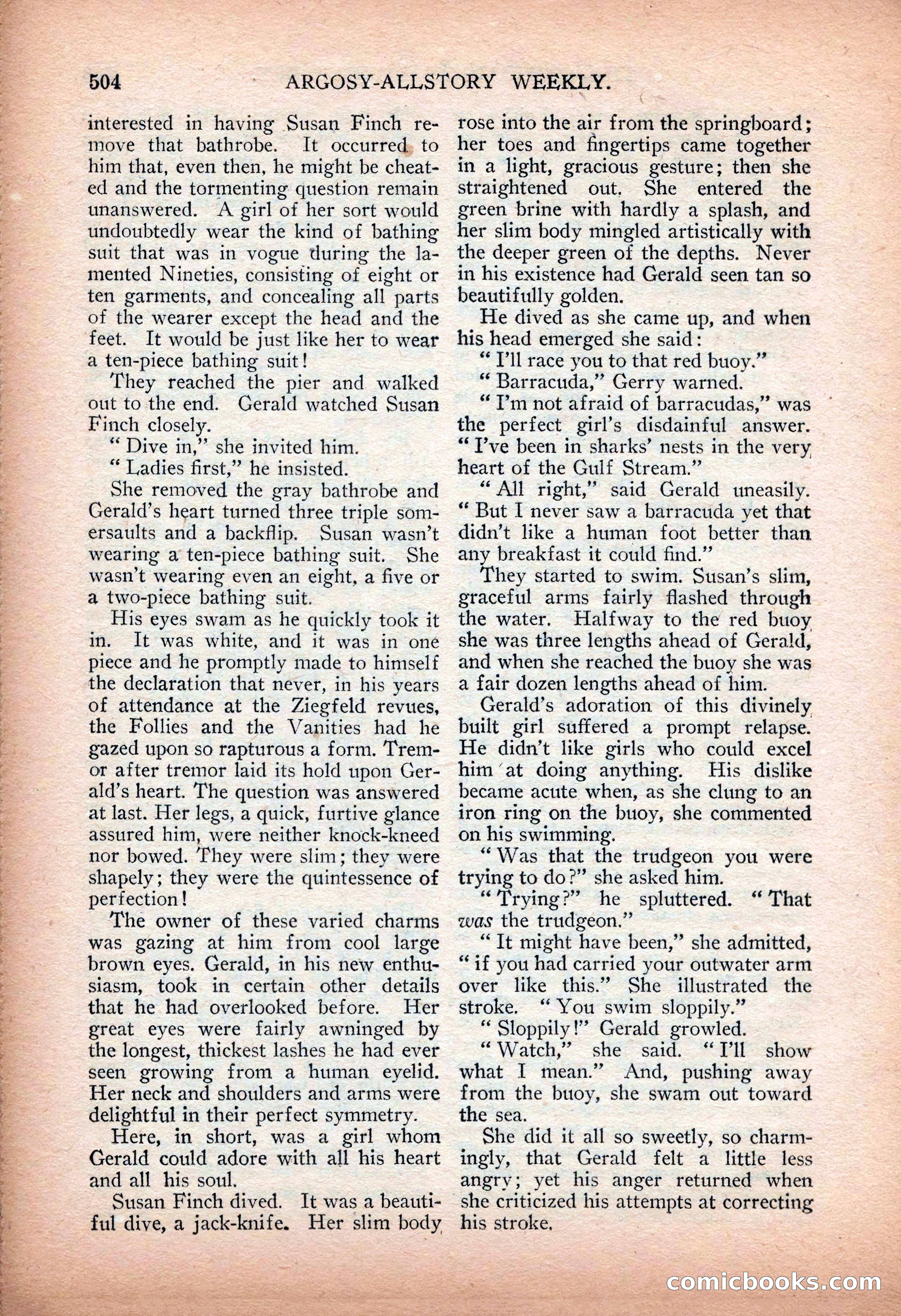 Argosy All-Story Weekly — "Sea Marauders" — page 82 of 156