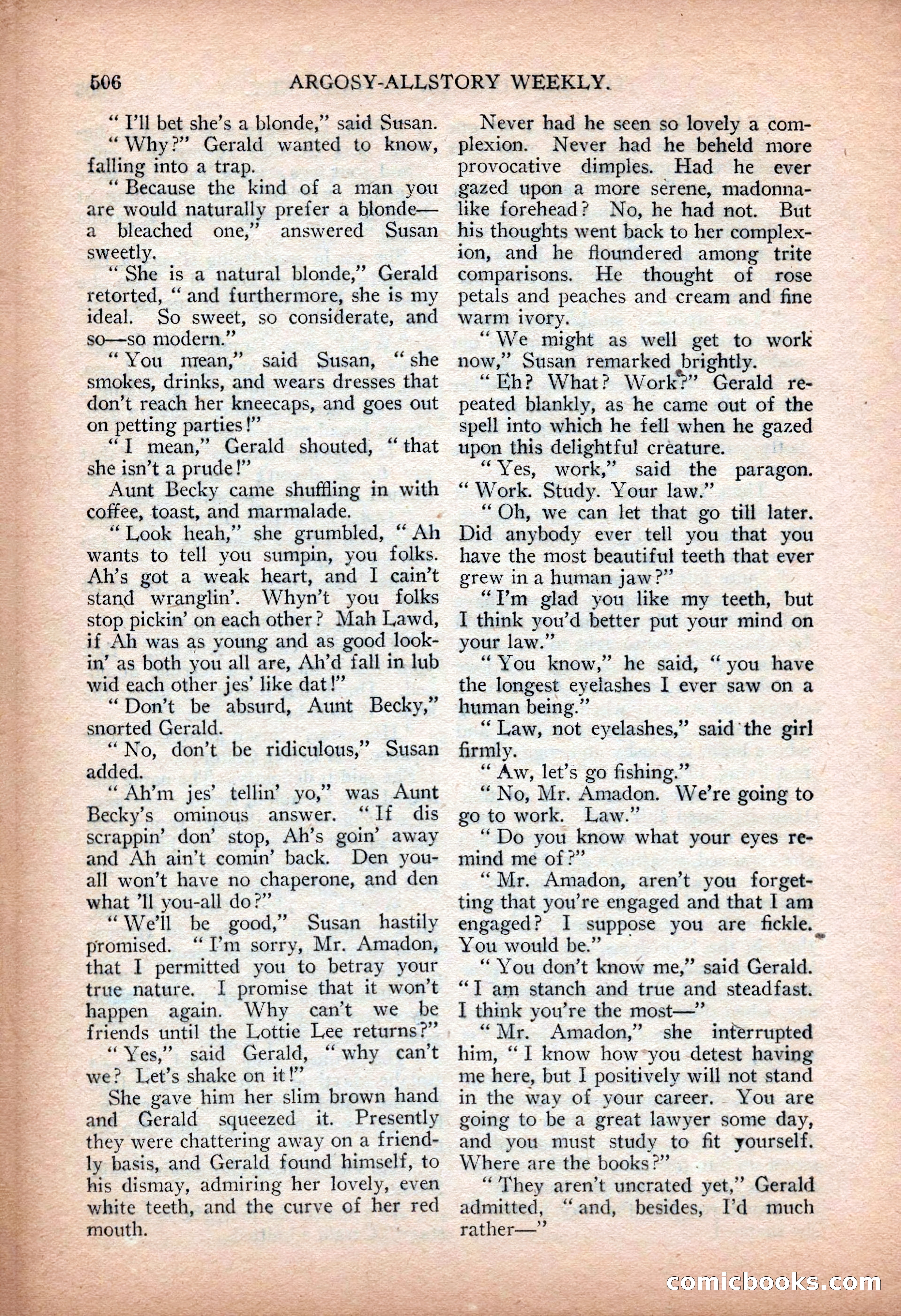 Argosy All-Story Weekly — "Sea Marauders" — page 84 of 156
