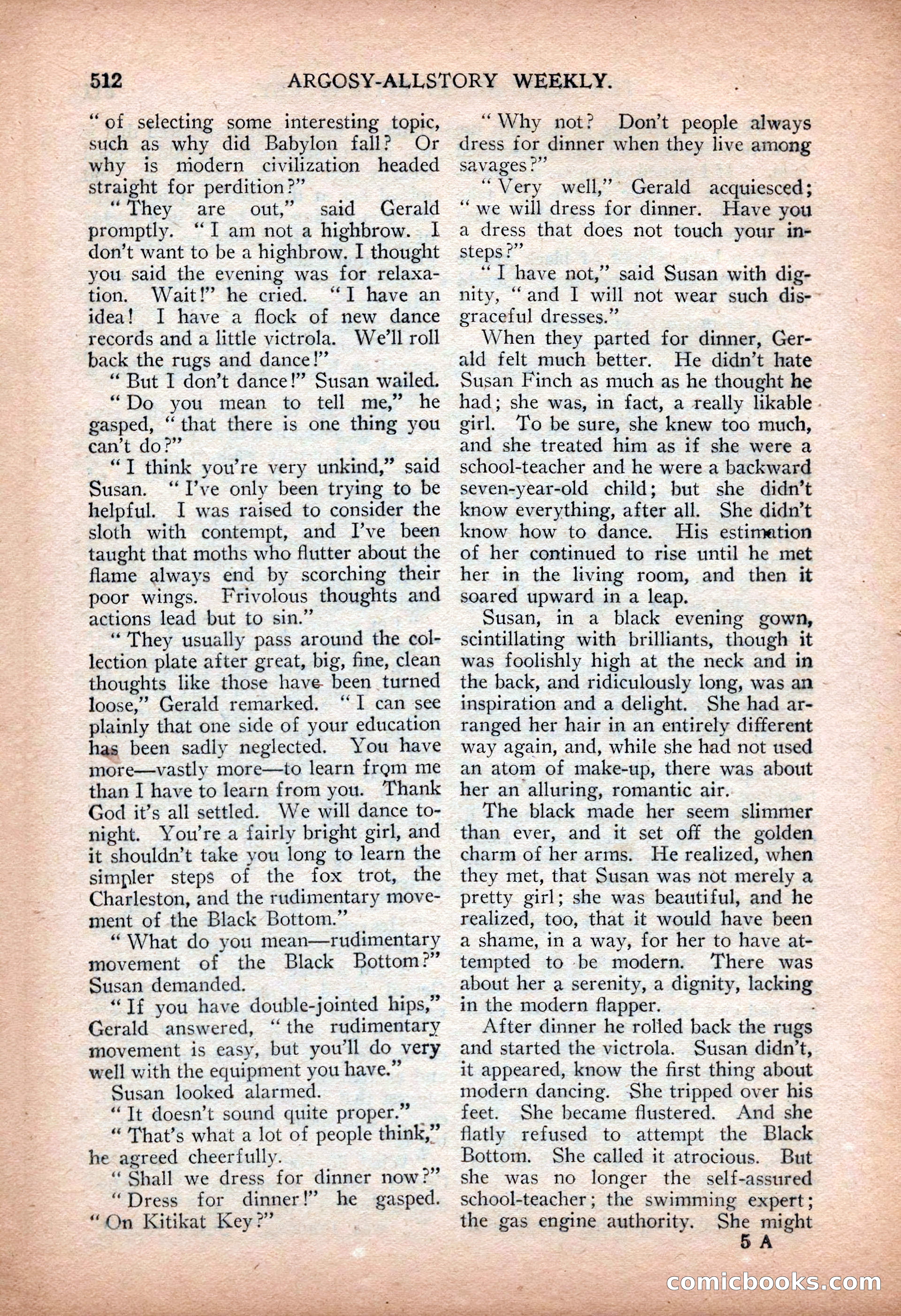 Argosy All-Story Weekly — "Sea Marauders" — page 90 of 156