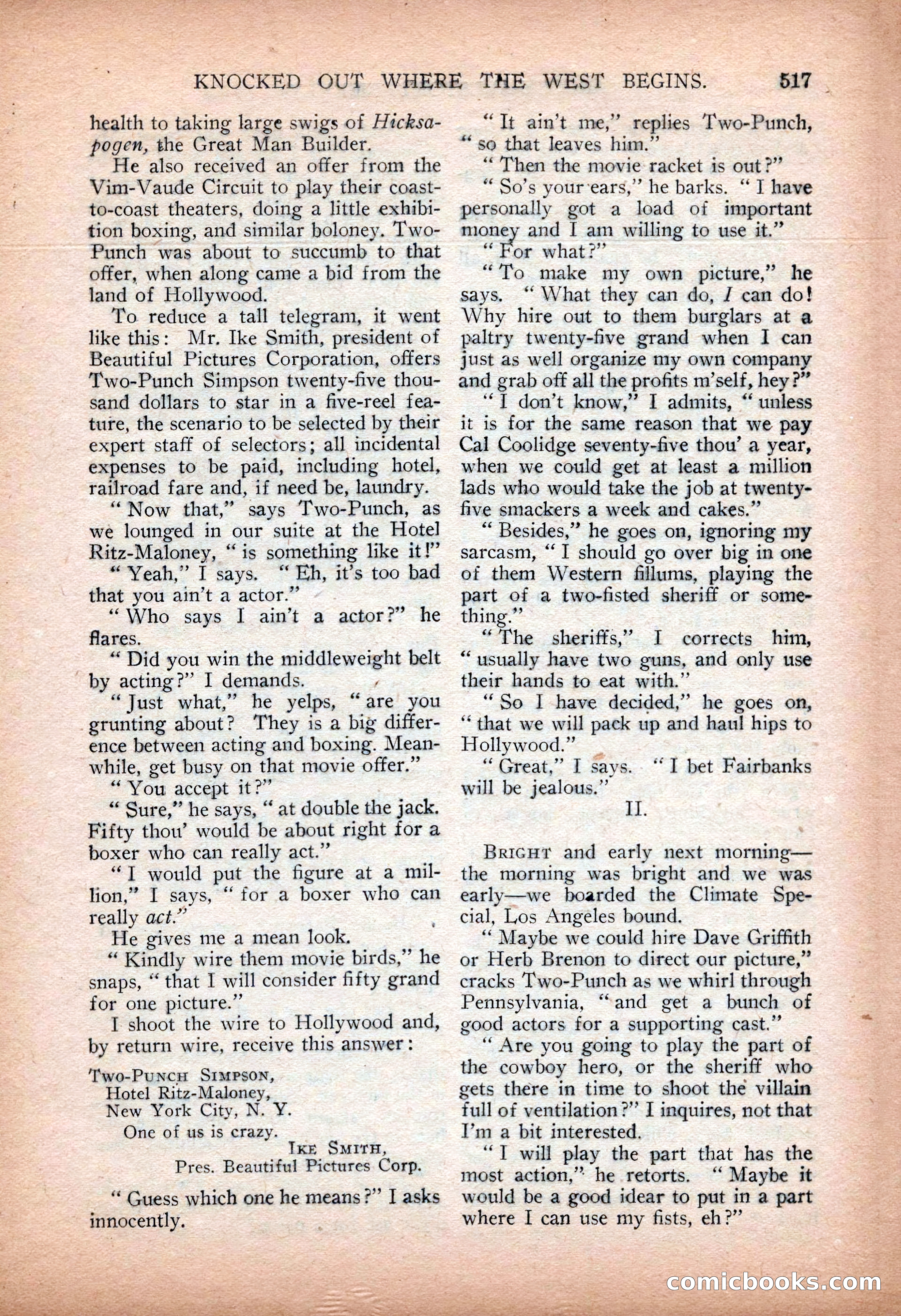 Argosy All-Story Weekly — "Sea Marauders" — page 95 of 156