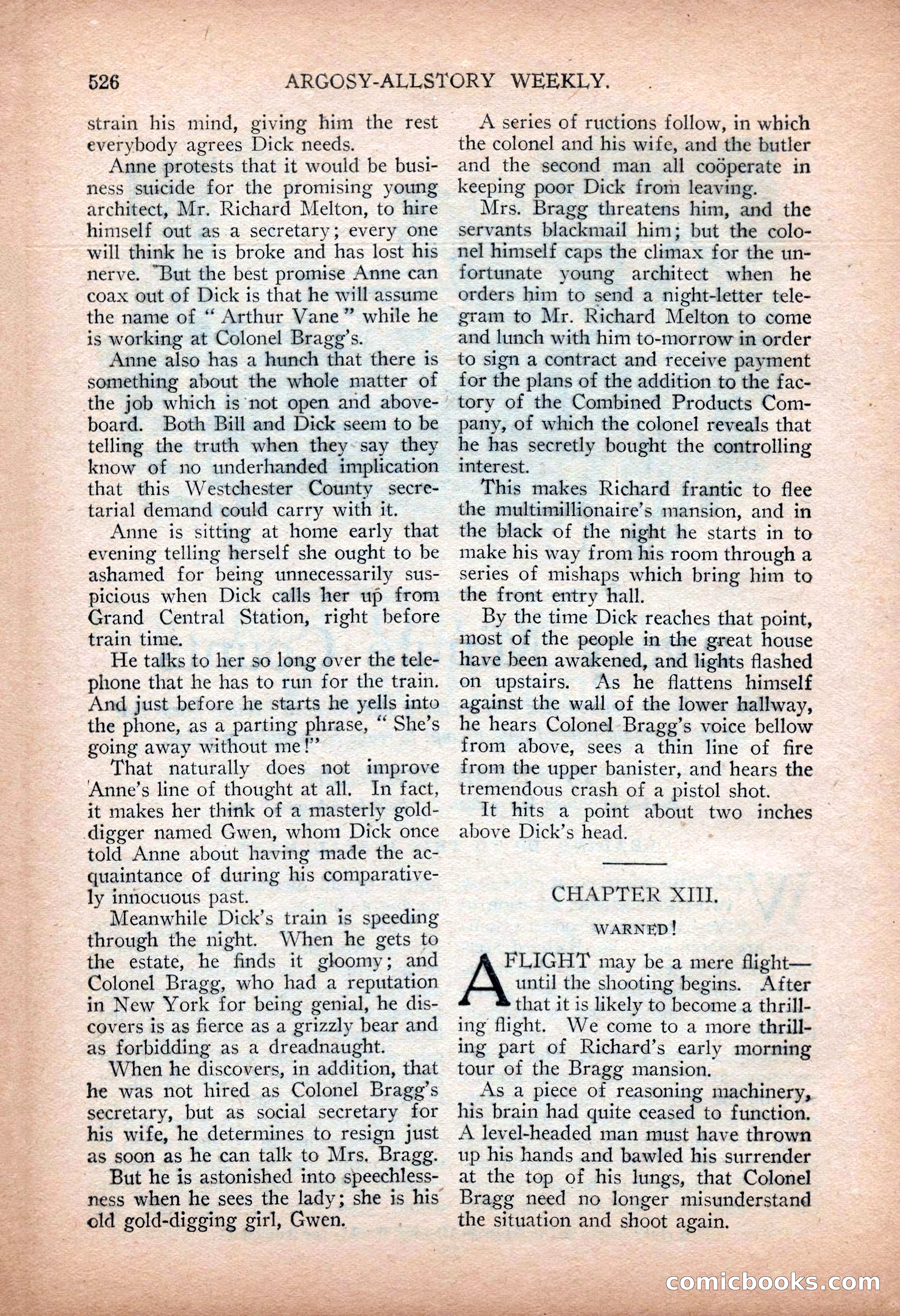 Argosy All-Story Weekly — "Sea Marauders" — page 104 of 156