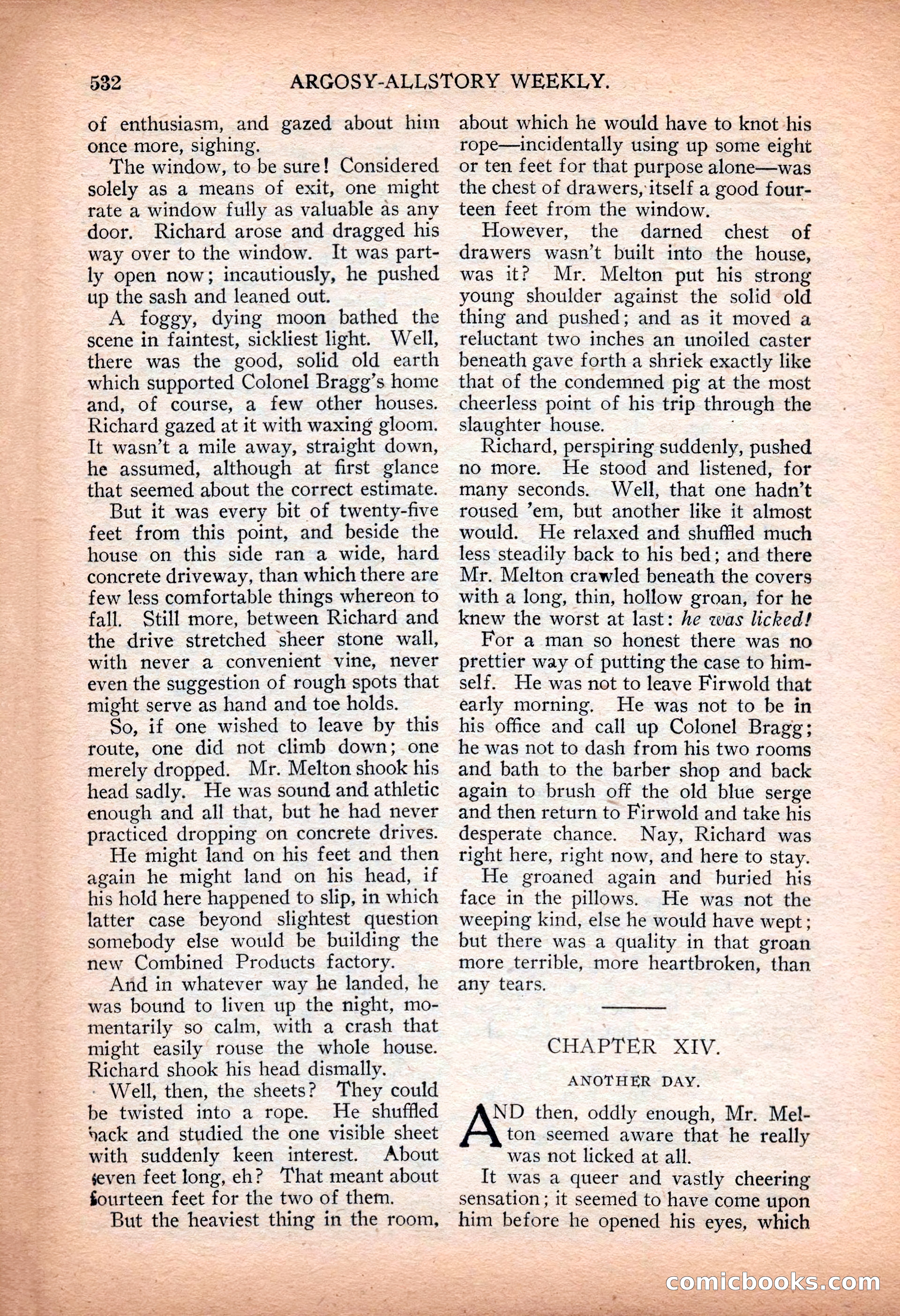 Argosy All-Story Weekly — "Sea Marauders" — page 110 of 156