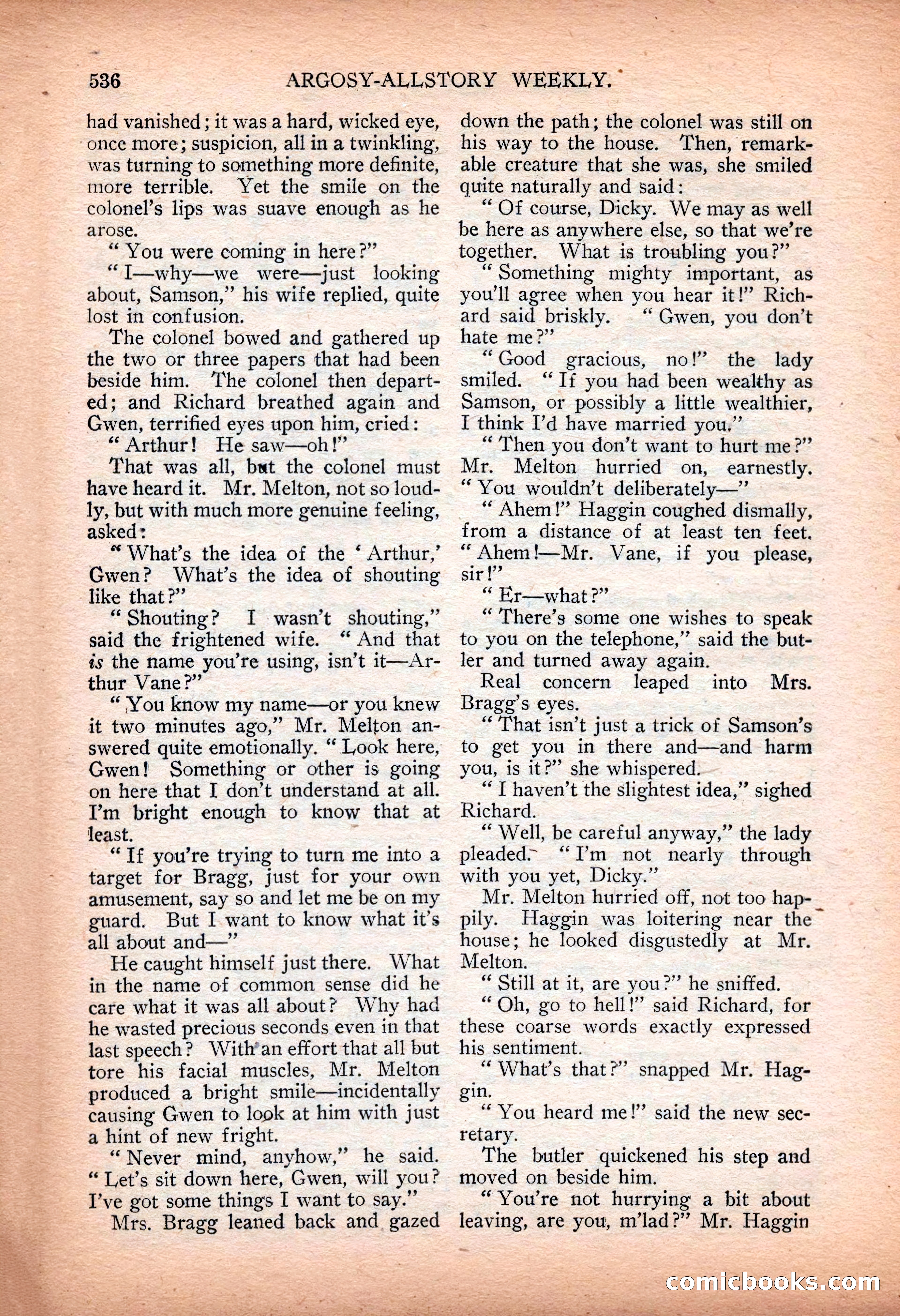 Argosy All-Story Weekly — "Sea Marauders" — page 114 of 156