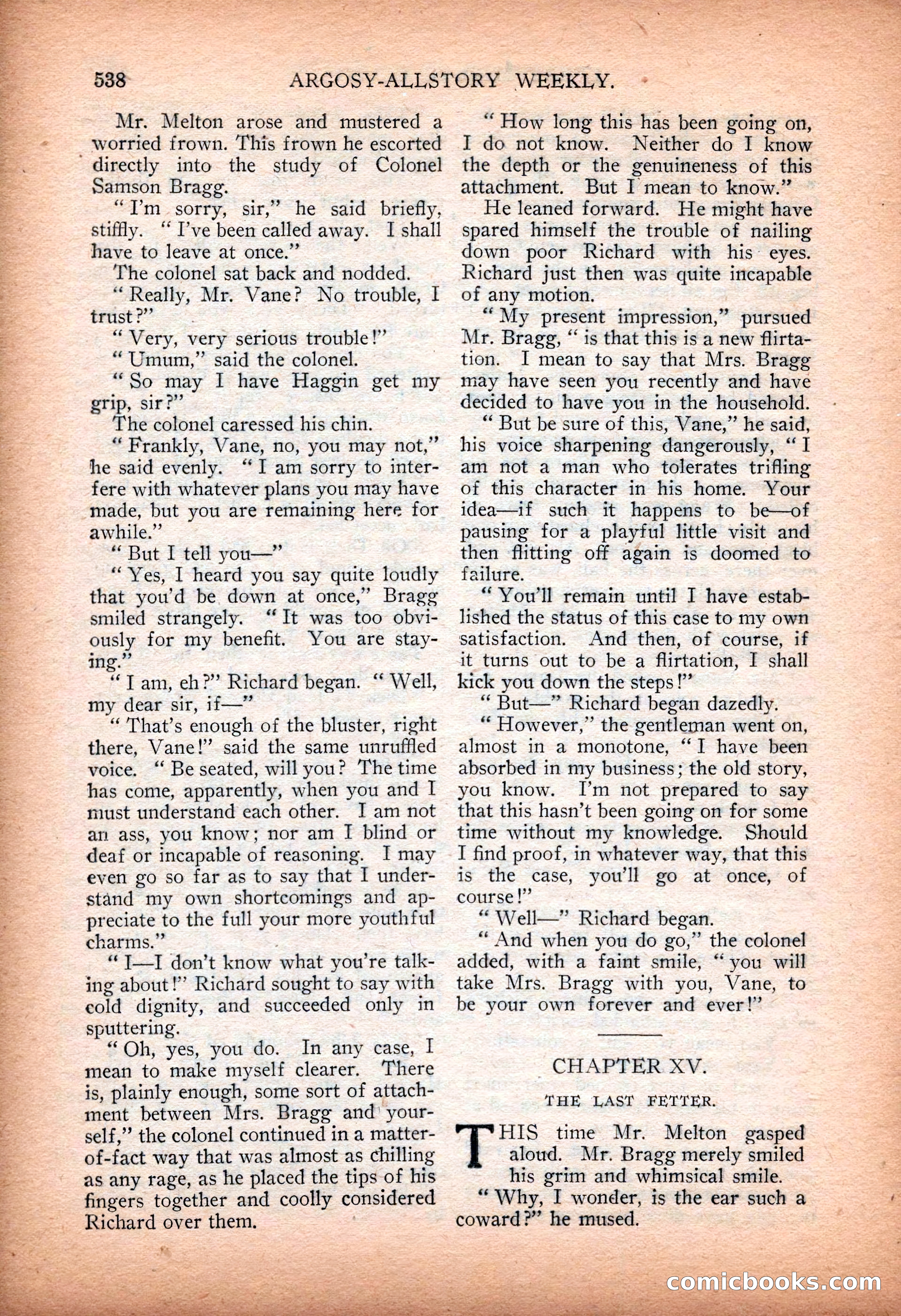 Argosy All-Story Weekly — "Sea Marauders" — page 116 of 156