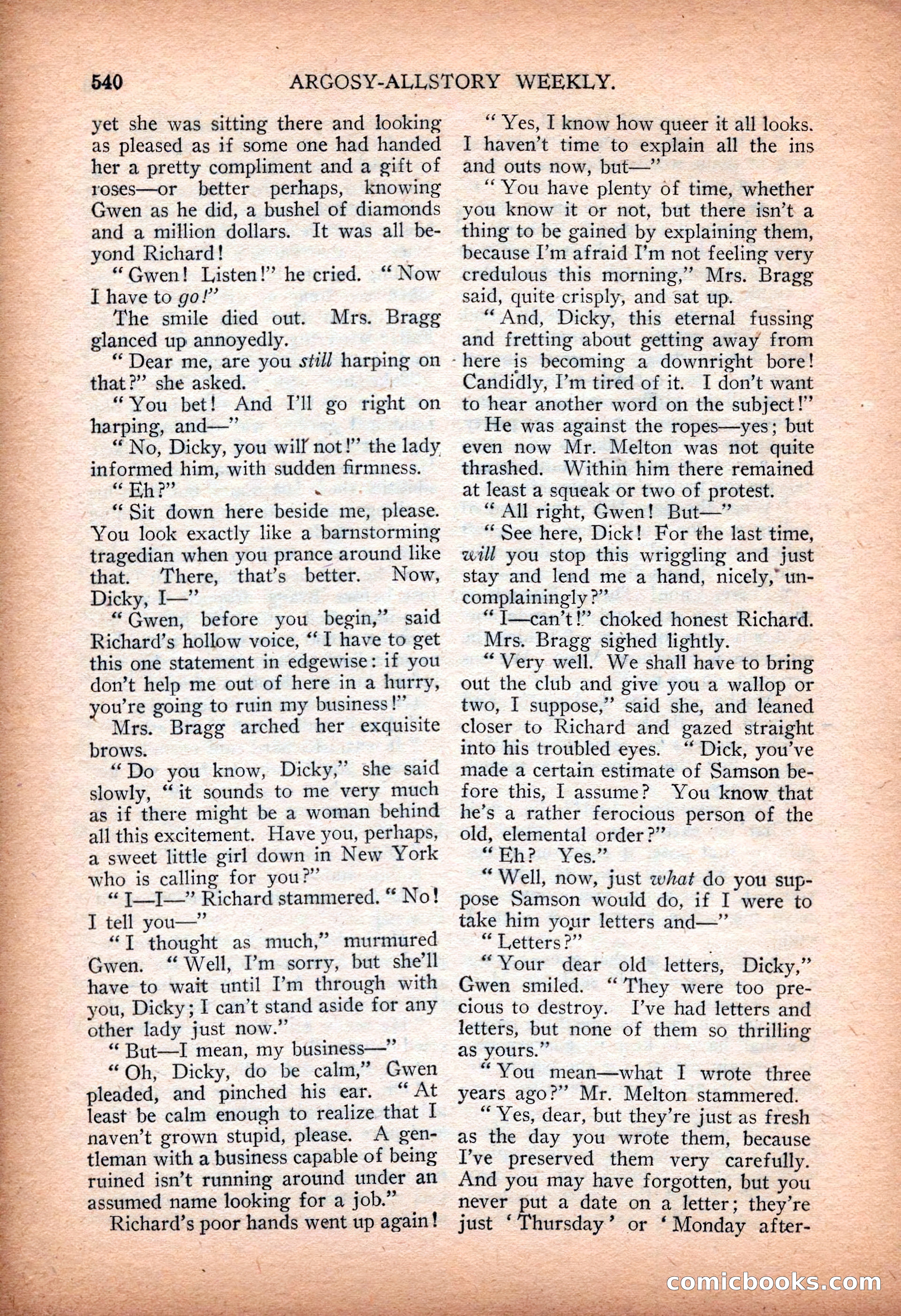 Argosy All-Story Weekly — "Sea Marauders" — page 118 of 156