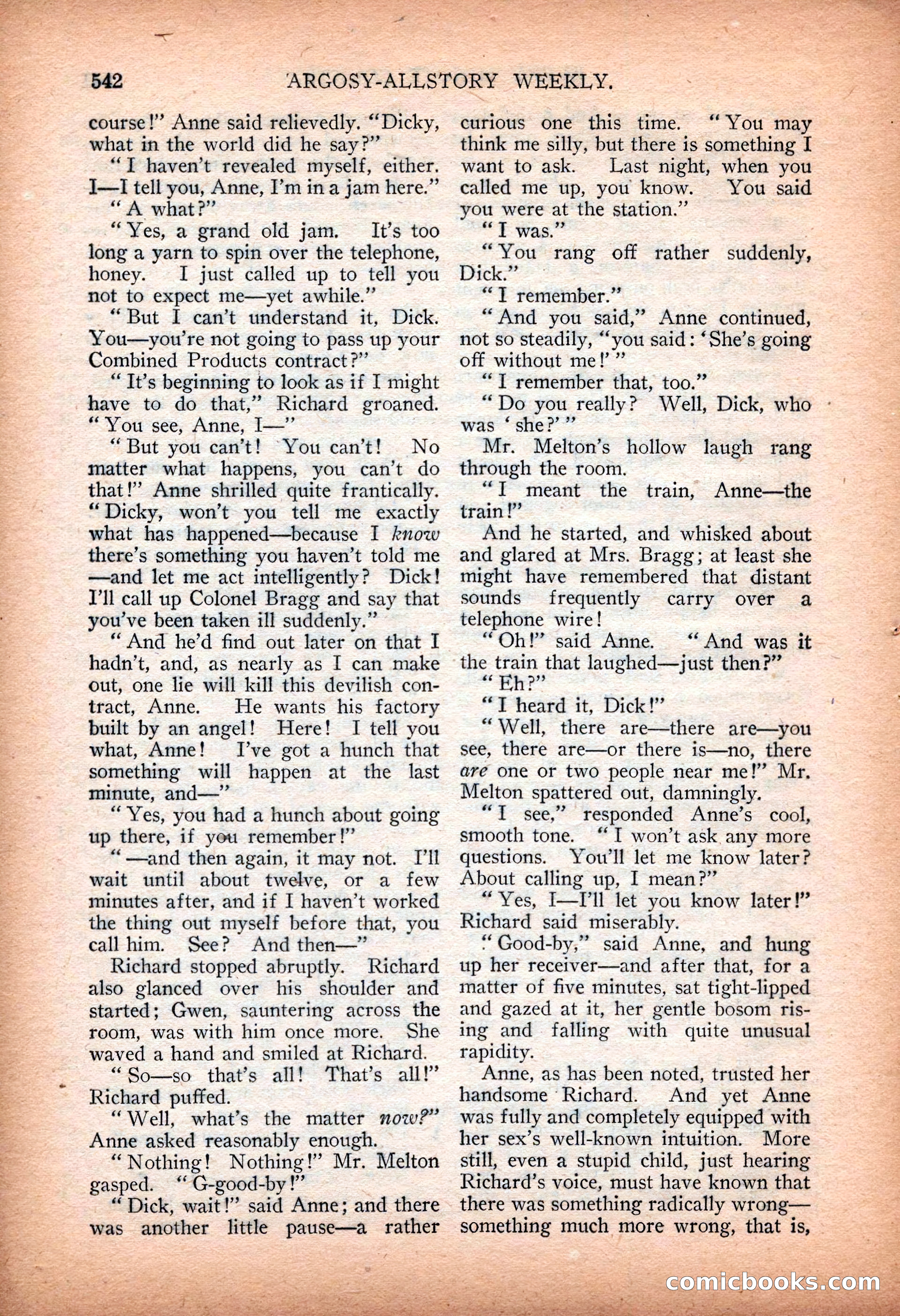 Argosy All-Story Weekly — "Sea Marauders" — page 120 of 156