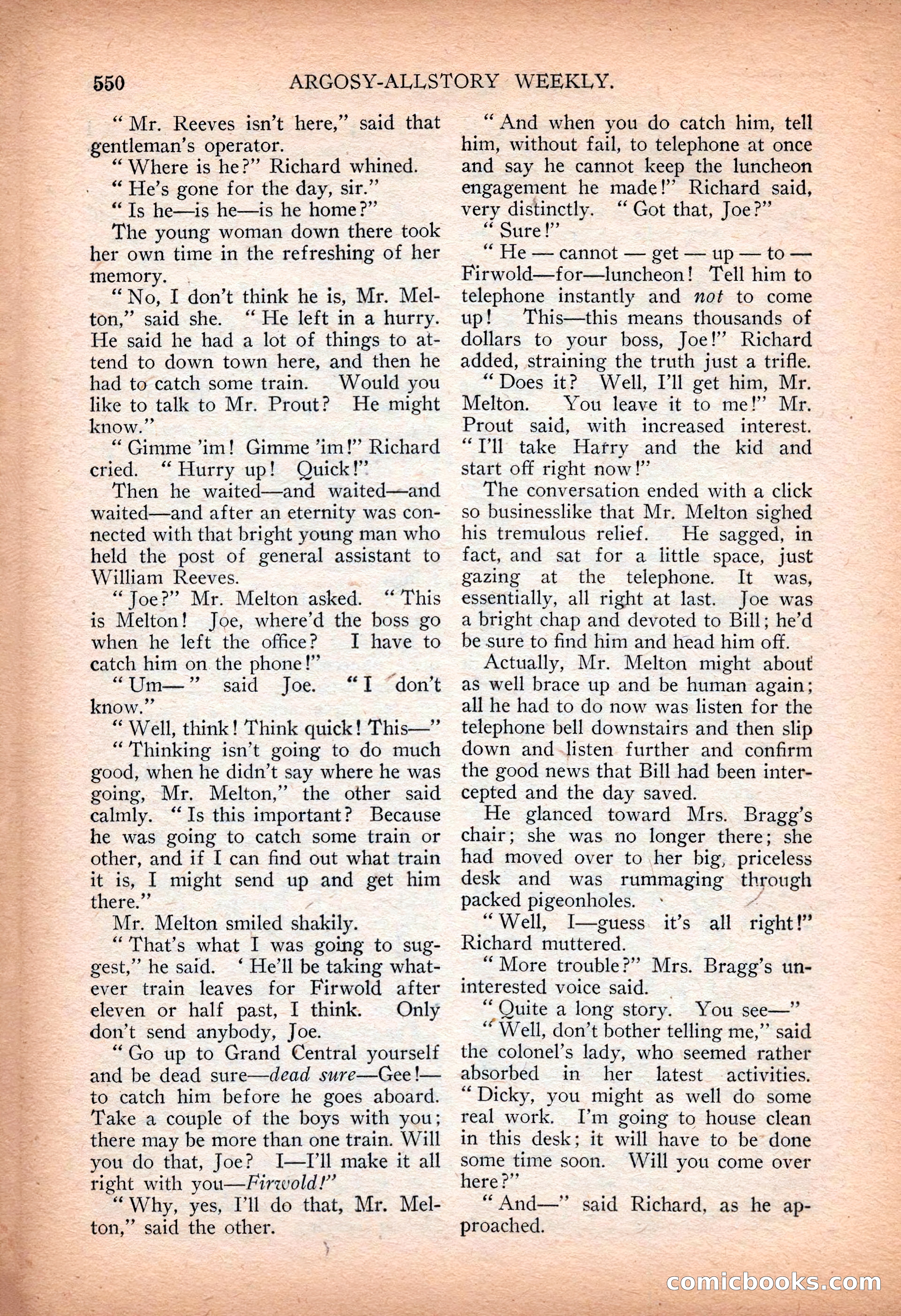 Argosy All-Story Weekly — "Sea Marauders" — page 128 of 156