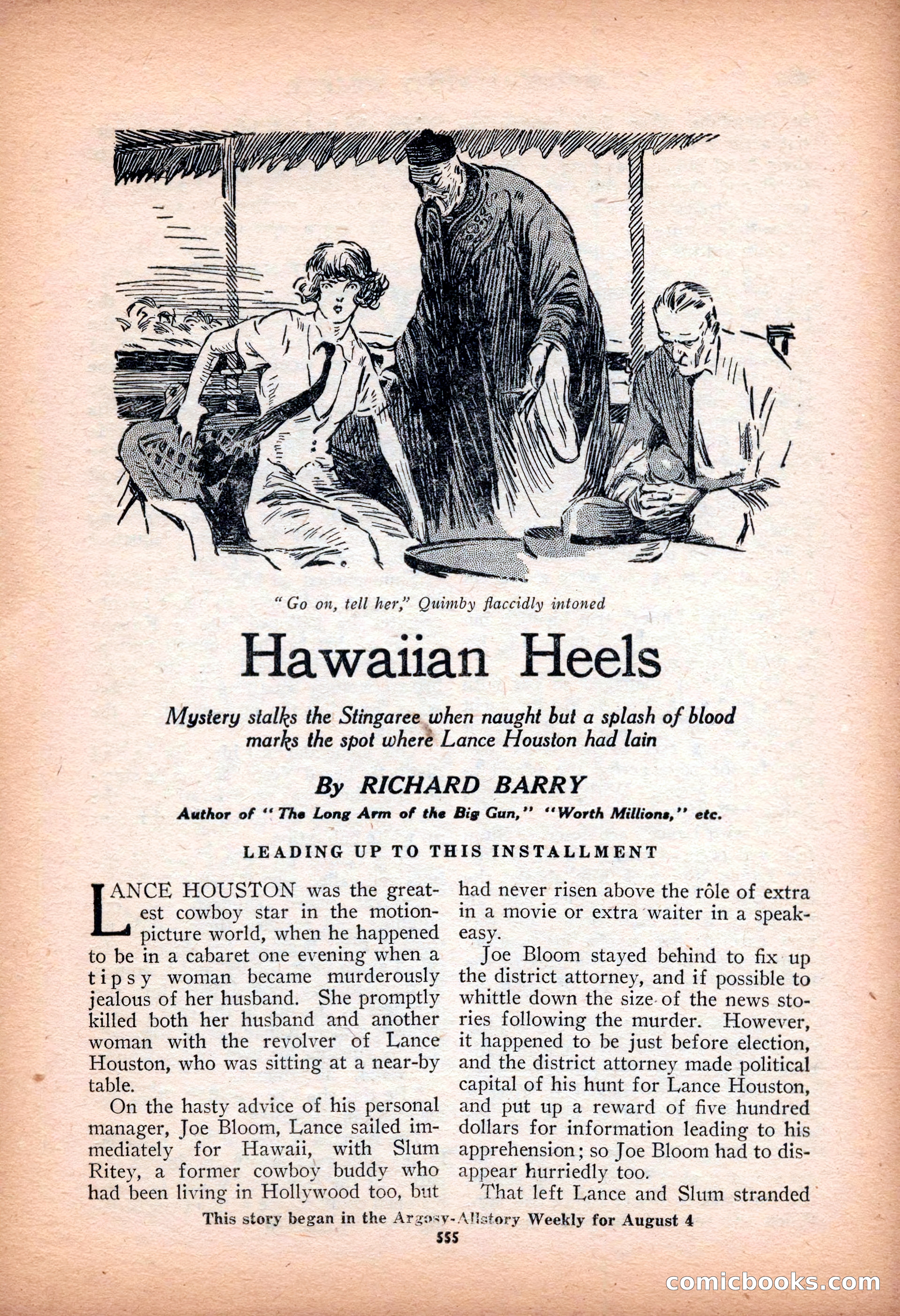 Argosy All-Story Weekly — "Sea Marauders" — page 133 of 156